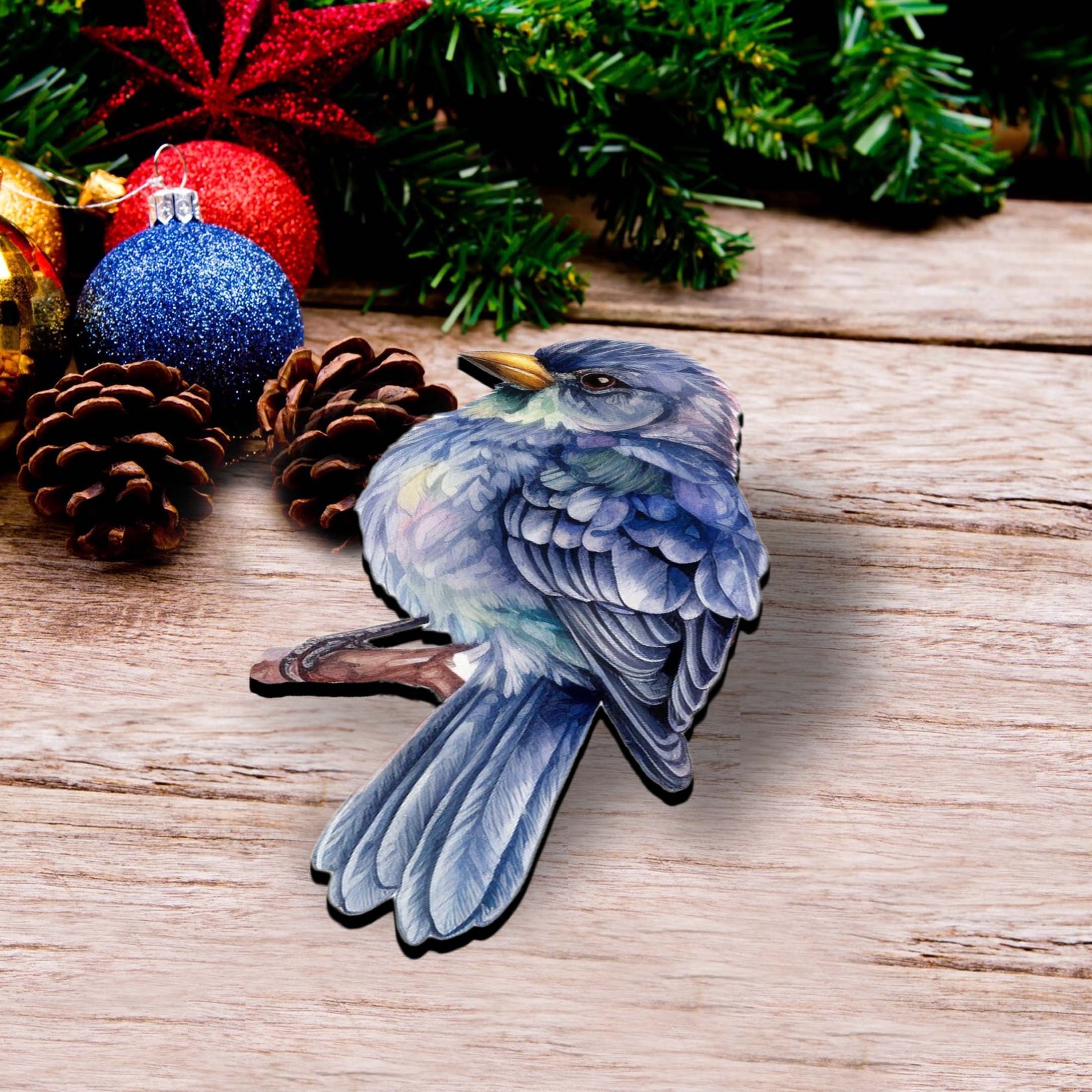 Forest Birds Decorative Wooden Ornaments Set of 3 by G. Debrekht - Nature Wildlife Decor - 8091005-S3