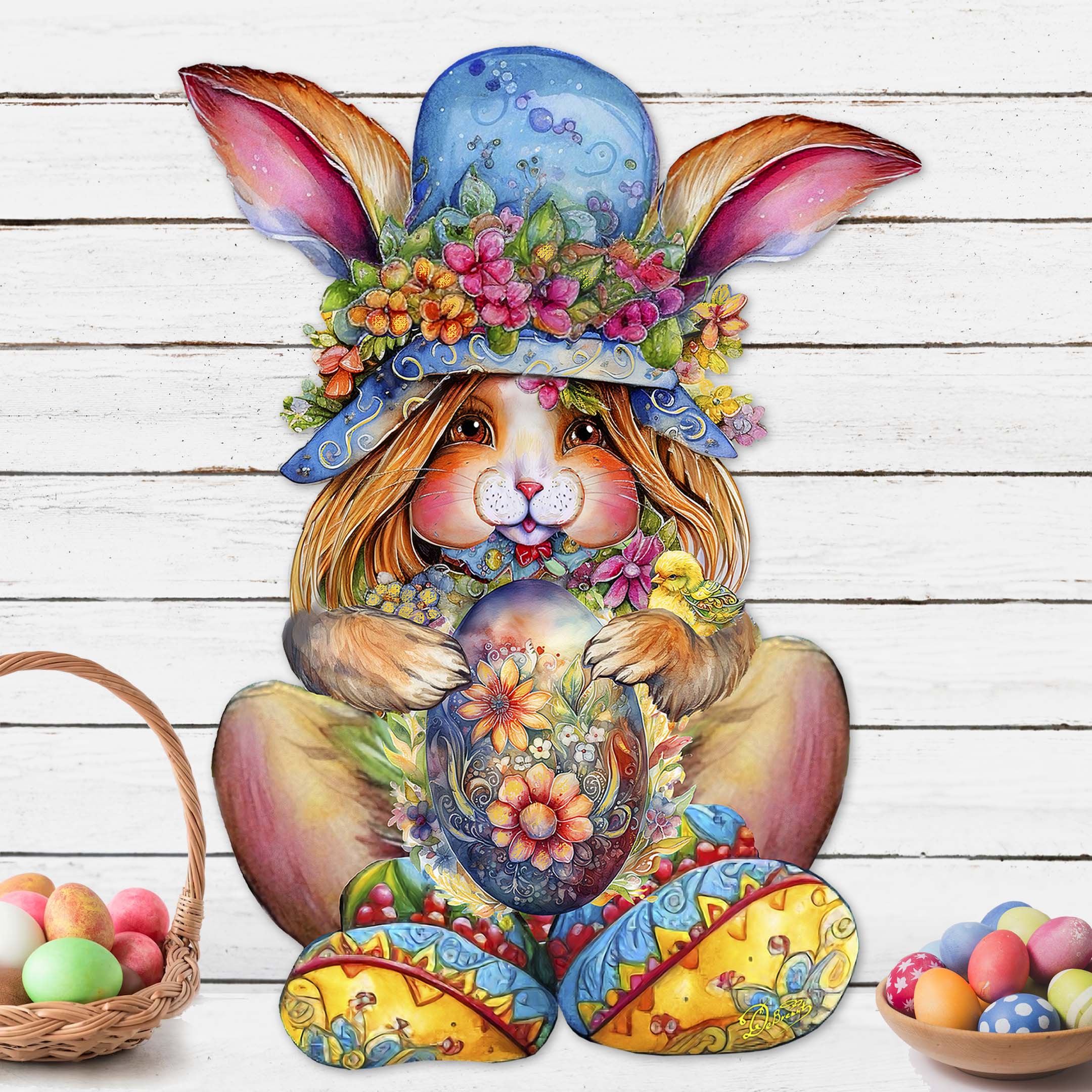 Easter Bunny Girl Holiday Door Decor by G. Debrekht - Easter Spring Decor - 8652765H