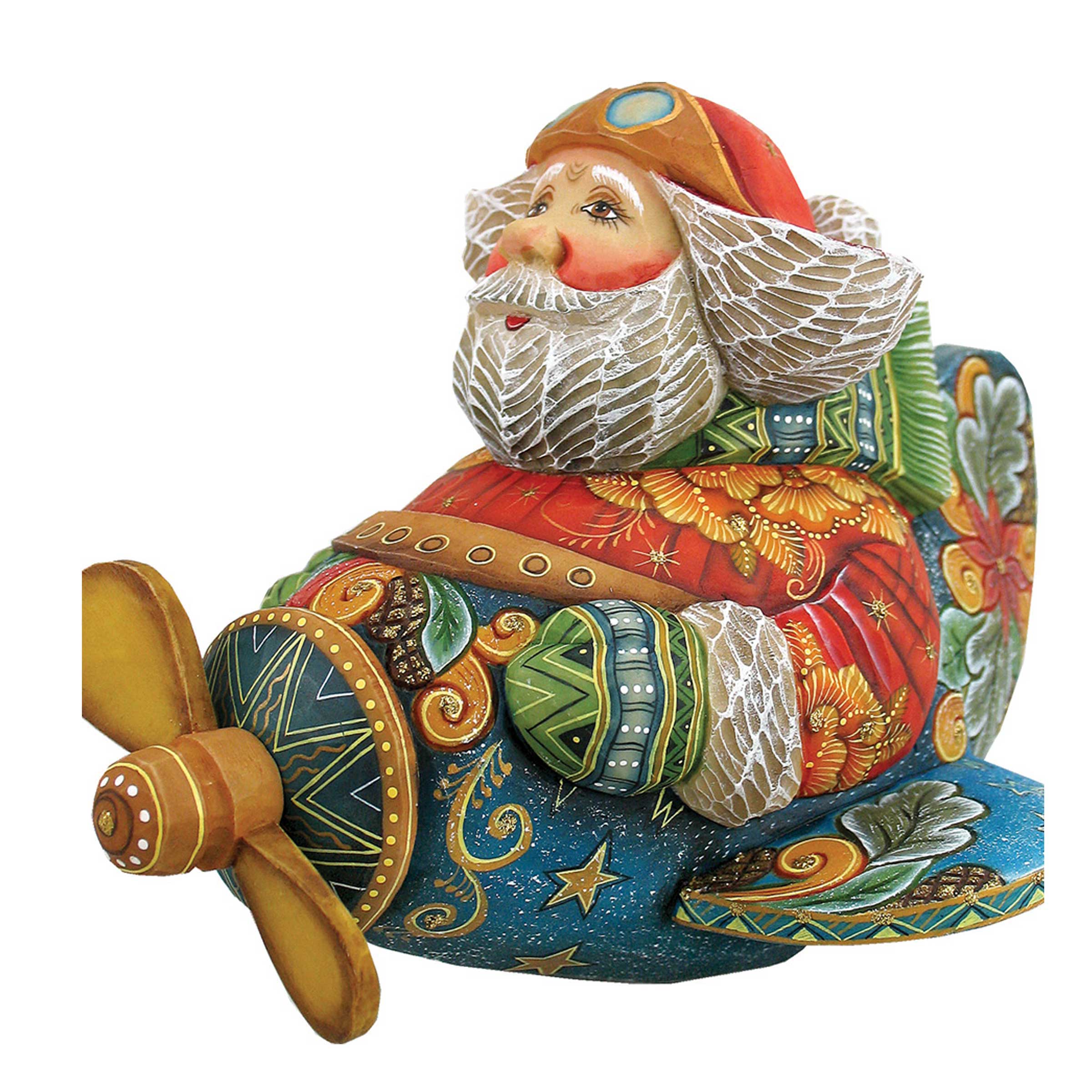 Santa On the Airplane Door Decor by G. DeBrekht - Christmas Santa Snowman Decor - 8112030H