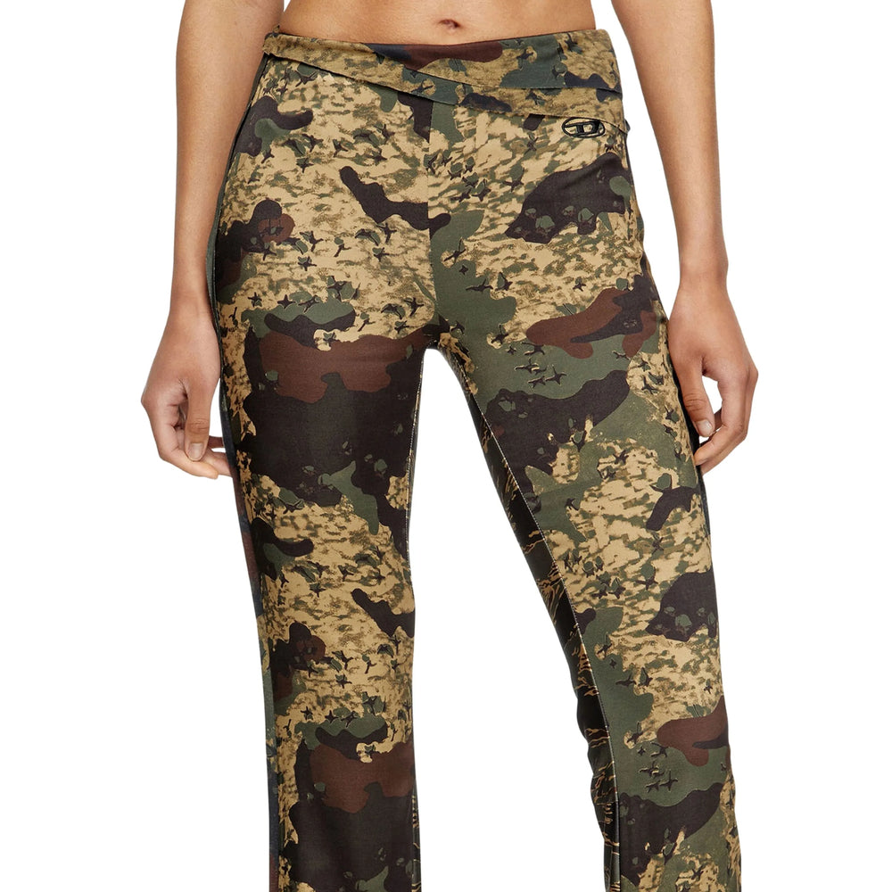 Diesel Green Trousers - Flared Trousers Women