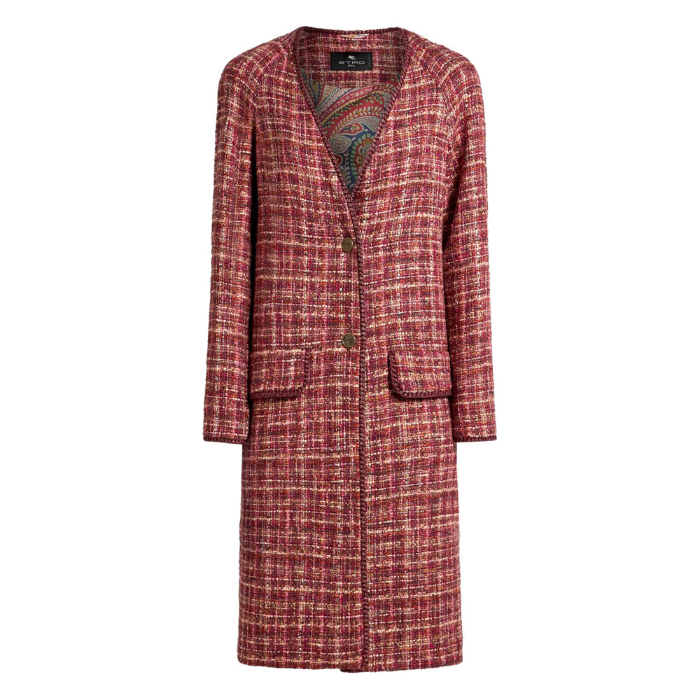 Etro Red Coats - Single Breasted Coats Women