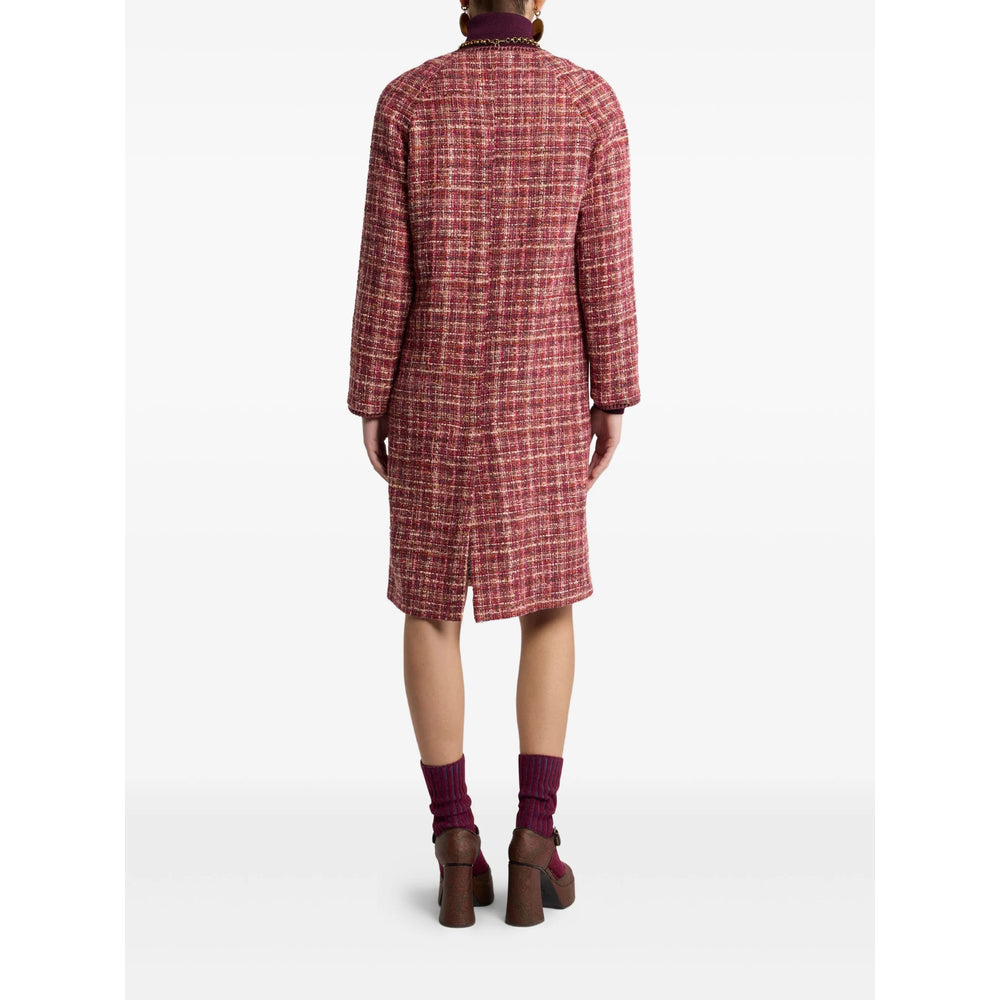 Etro Red Coats - Single Breasted Coats Women