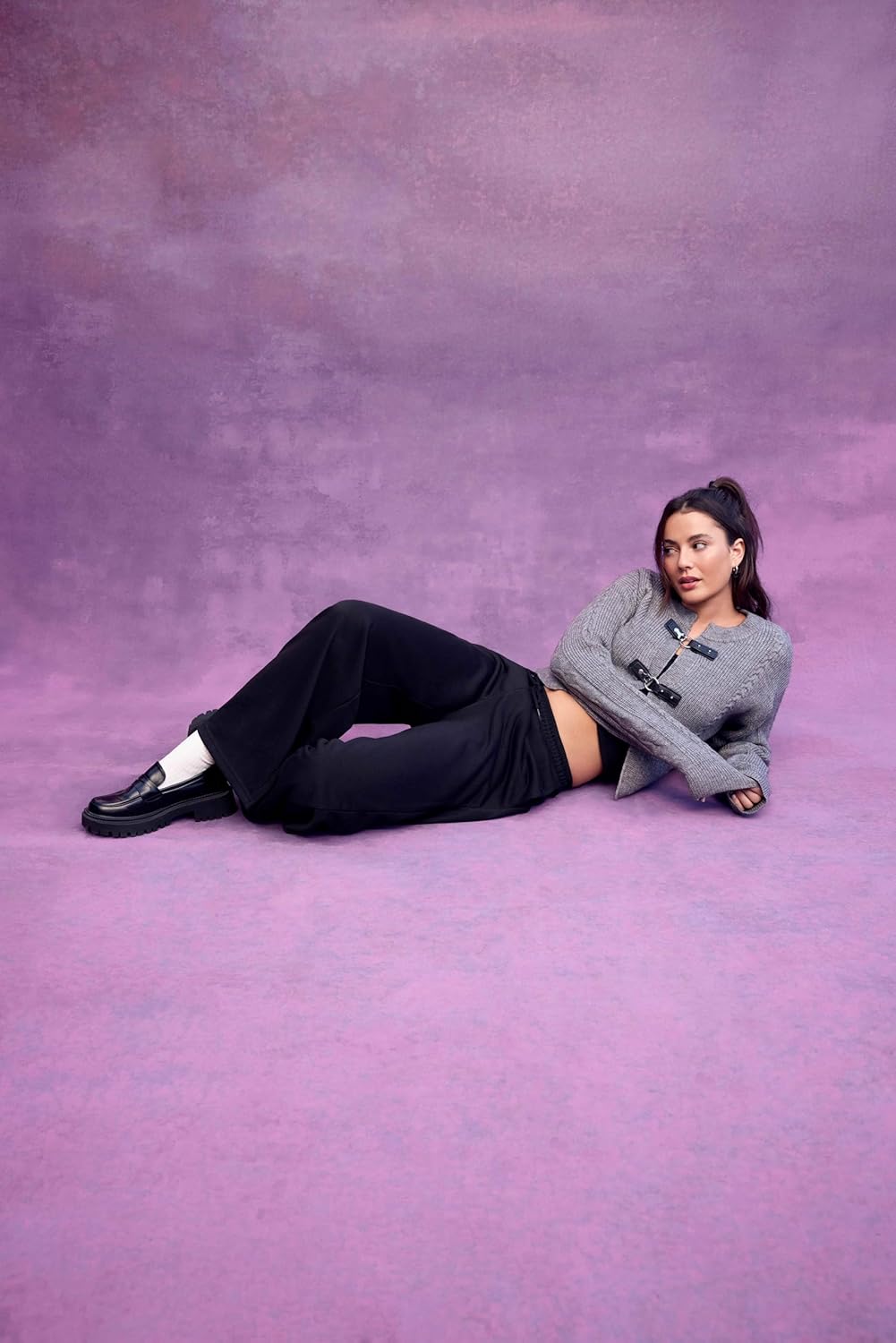 CIDER Cardigan Sweater for Women Round Neck Buckle Sweater Knitted Crop Top Long Sleeve Open Front Outerwear