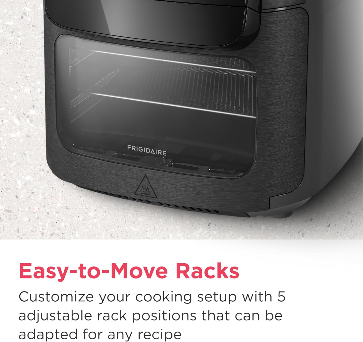 Frigidaire 5-in-1 Air Fryer Combo Oven with Viewing Window, Large 12.6 QT Capacity, Digital Display, 5 Cooking Modes, 7 Recipe Presets, Automatic Shake Reminder, PFAS-Free Cooking Surfaces, Black