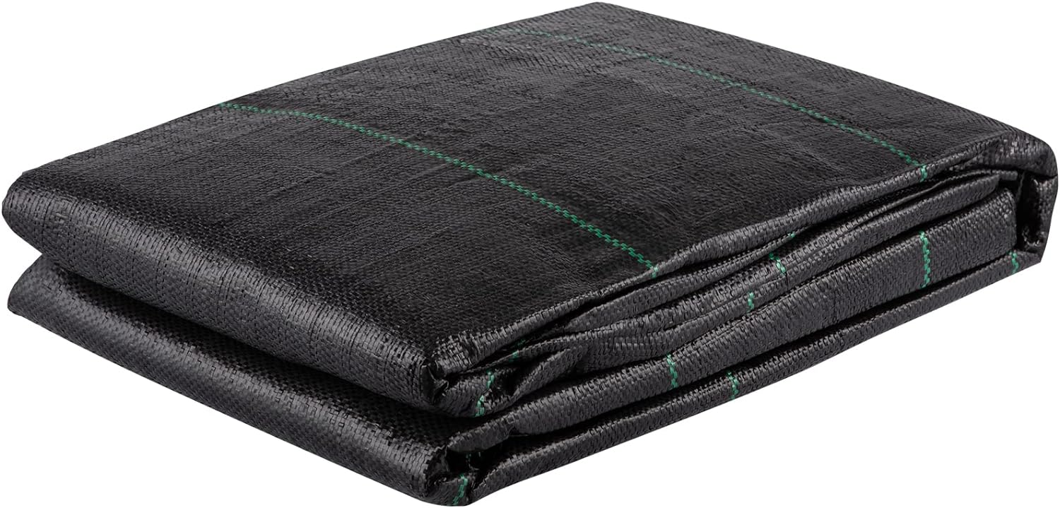 VEVOR Driveway Fabric, Heavy Duty 6x300ft 3oz Woven Landscape Fabric, Garden Weed Barrier Fabric, Weed Control Fabric, Geotextile Fabric for Landscaping, Ground Cover, Weed Block Gardening Mat, Black