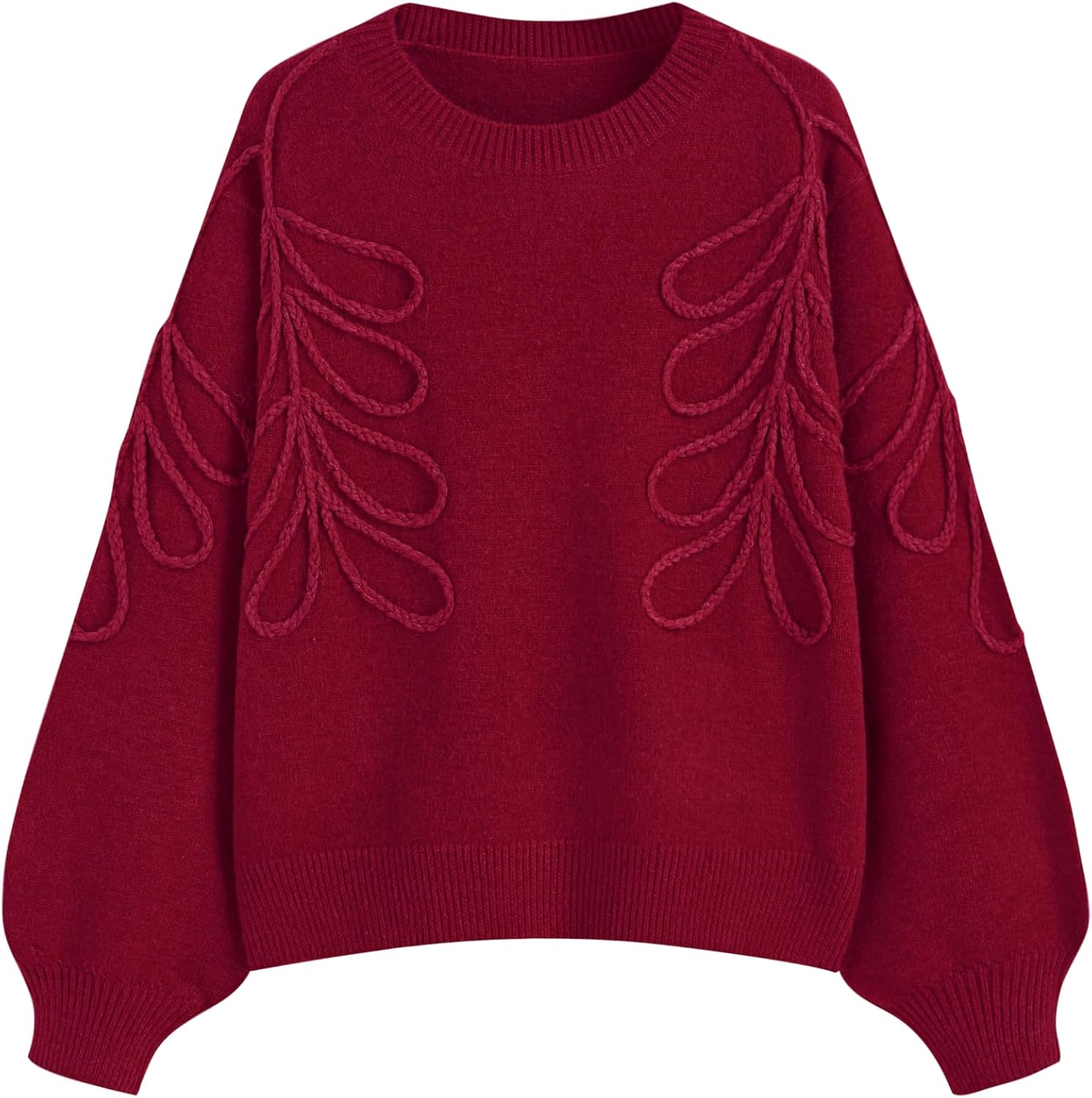 CIDER Women's Oversized Sweaters Long Sleeve Round Neck Tops Knit Pullover Sweater