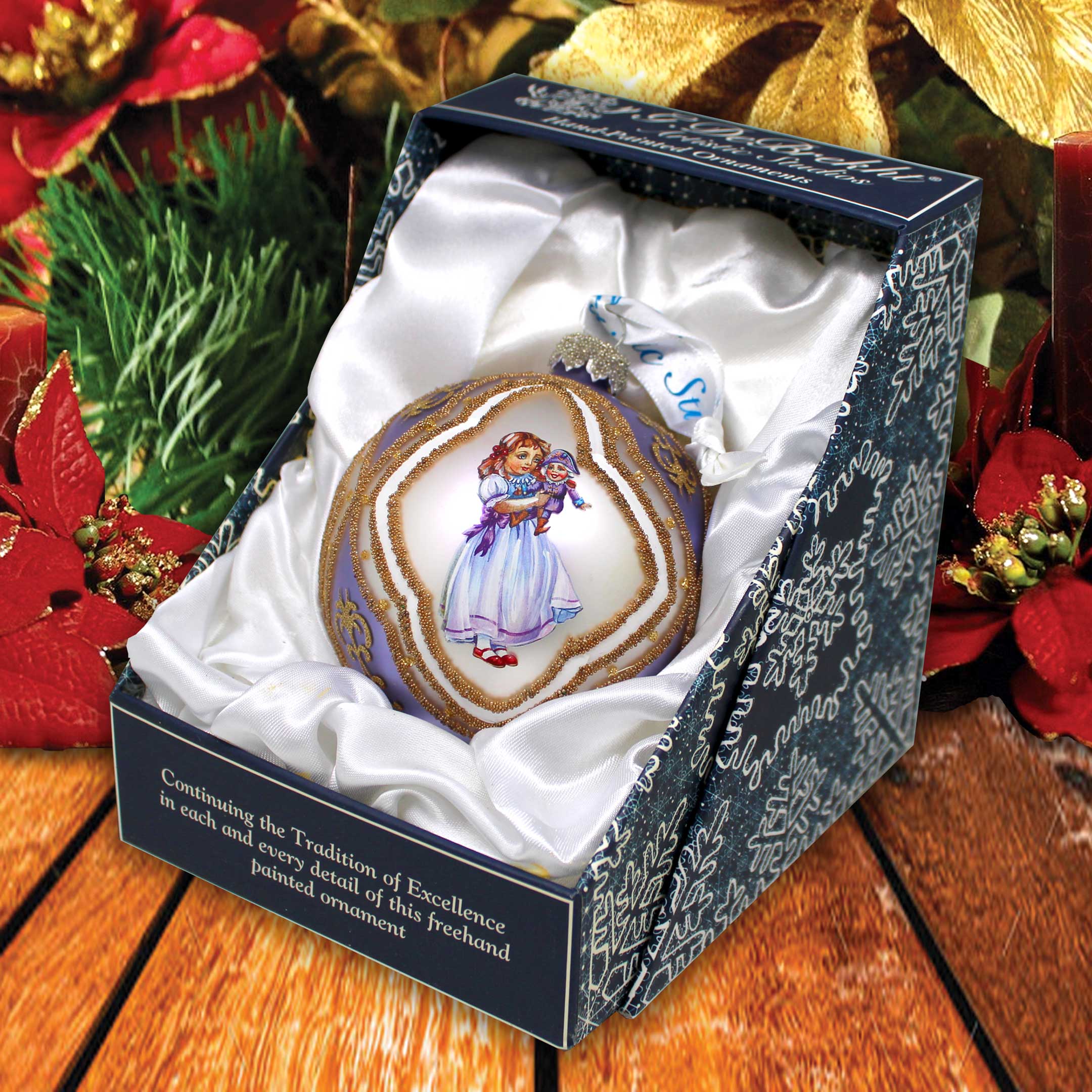 Clara Ball Glass Ornament, Santa & Christmas Decor - 73741-2 by G. DeBrekht