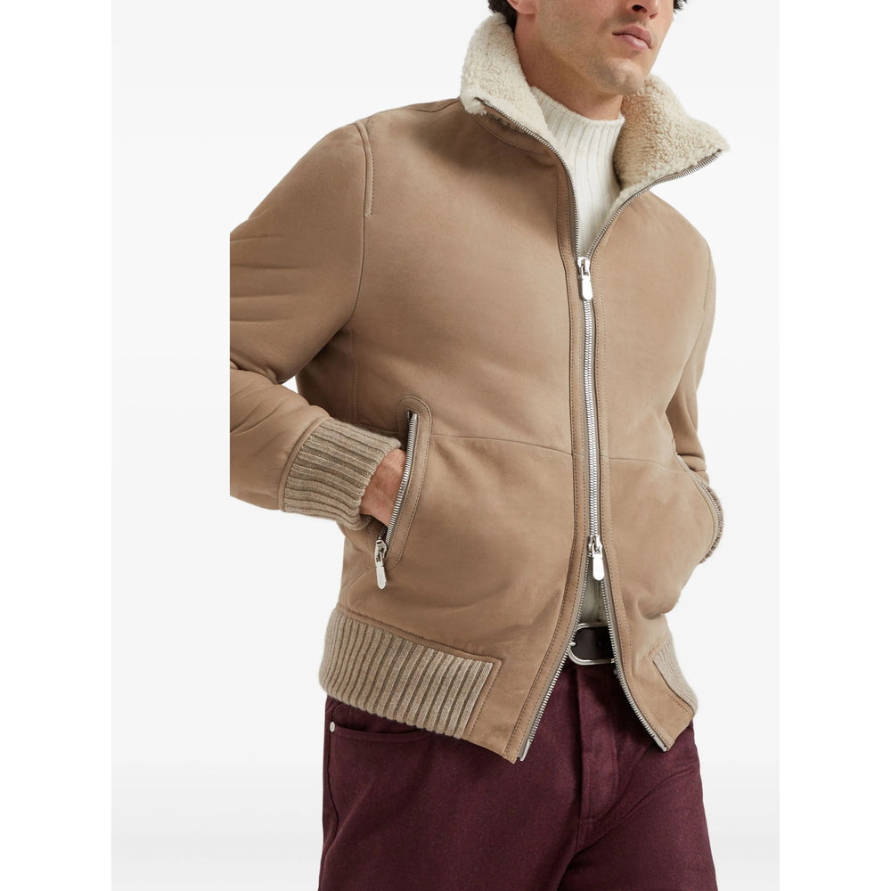 Brunello Cucinelli Brown Jackets - Leather Jackets Men