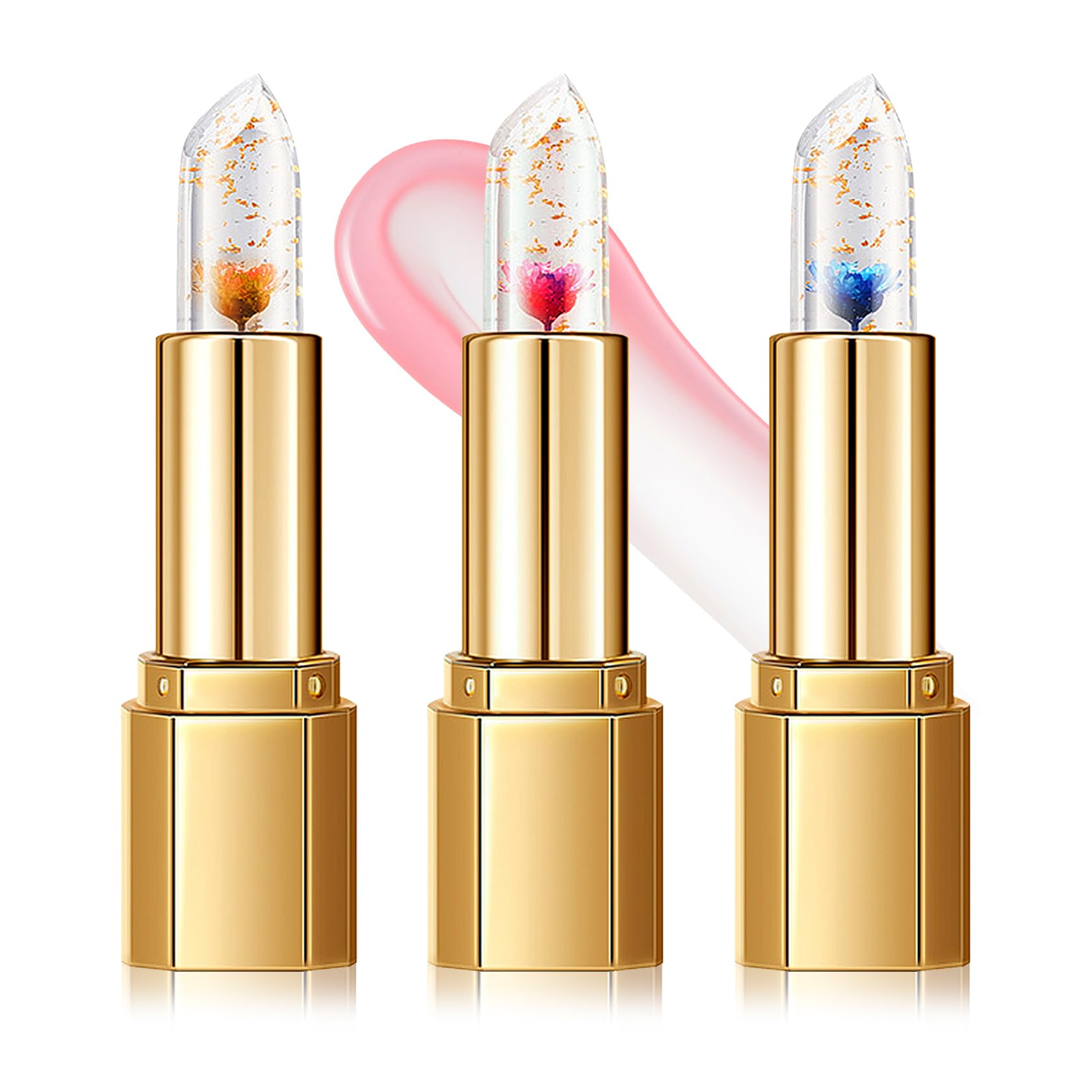4 Pack Aloe Vera Lipstick,Long Wear Nourishing Lip stick,Waterproof Moisturizing Color Changing Lip Balm Lipstick,Lip Gloss,Magic Temp Color Change Matte Lip Gloss Makeup