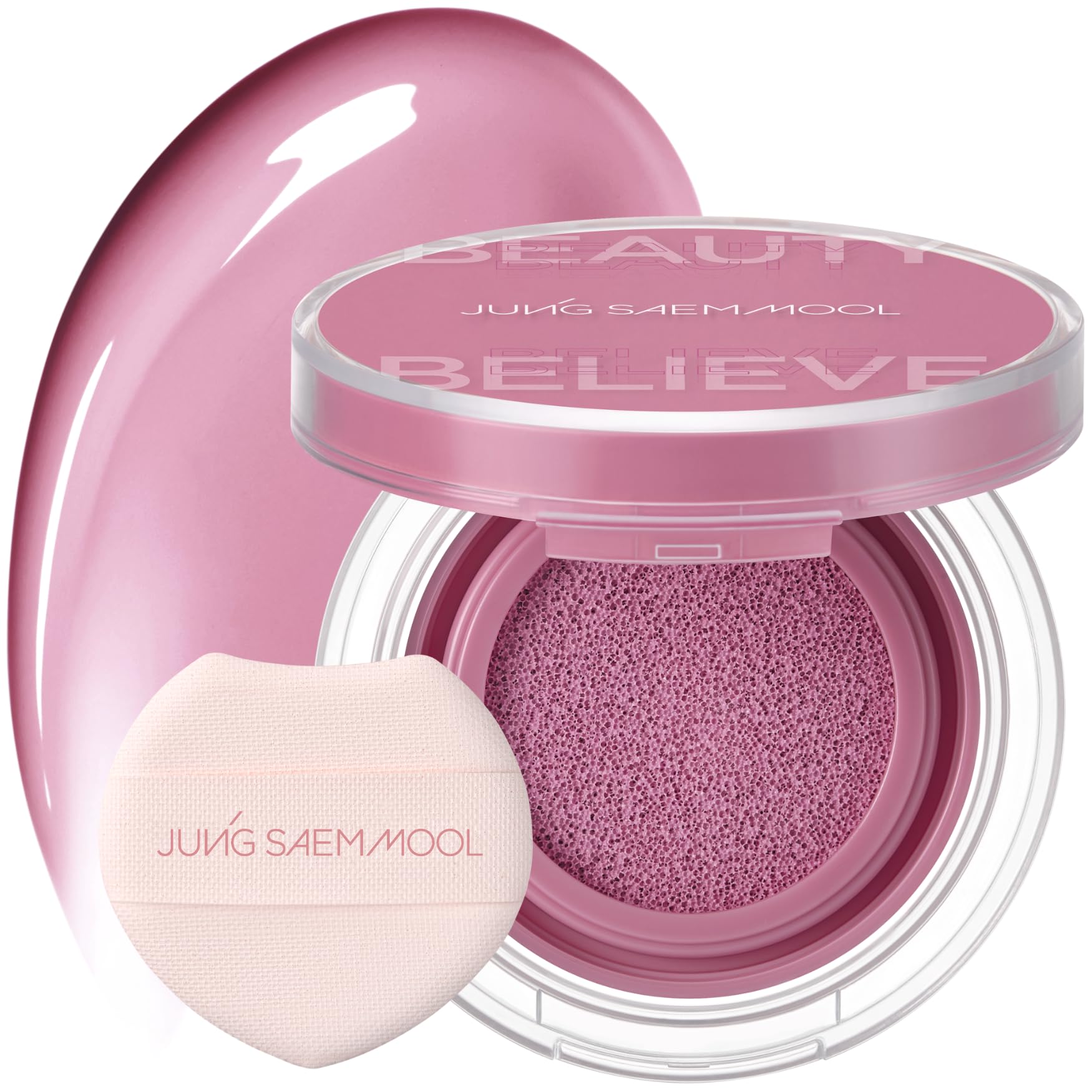 JUNGSAEMMOOL Artist Cushion Blush (Dewy Coral) | Easy to Blend, Lightweight, Hydrating Korean Makeup Cushion Blush for Dewy & Glowing Cheeks