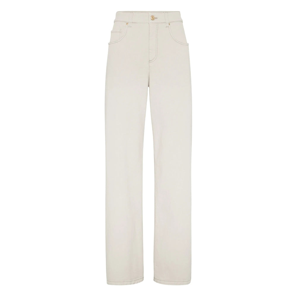Brunello Cucinelli Neutrals Denim - Straight-Leg Jeans Women