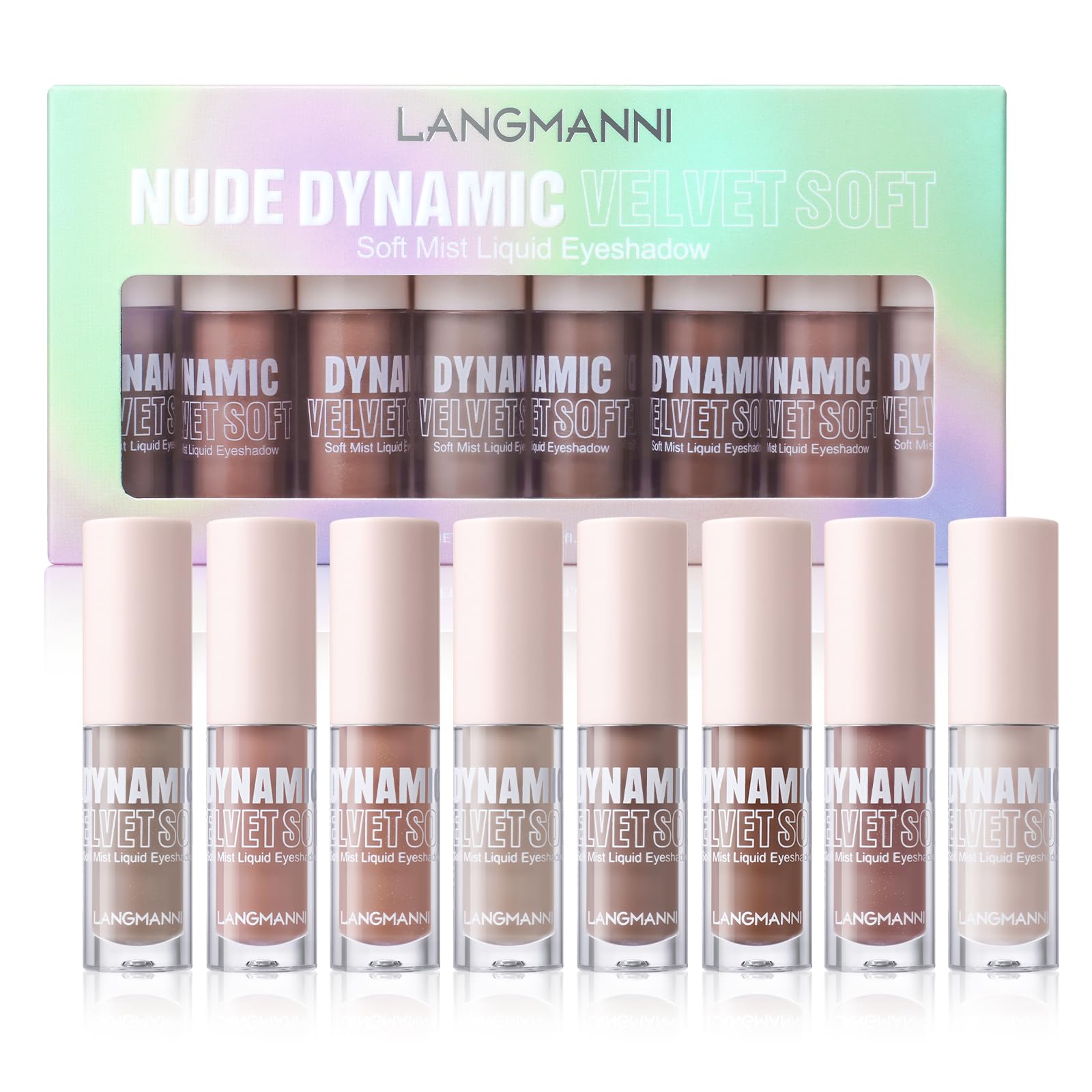 Jolilab 8 Colors Matte Liquid Eyeshadow With Subtle Shimmer Set Waterproof Long-Lasting Neutral Naked Smooth Creamy Eyeshadow Lightweight Gift for Girls and Women