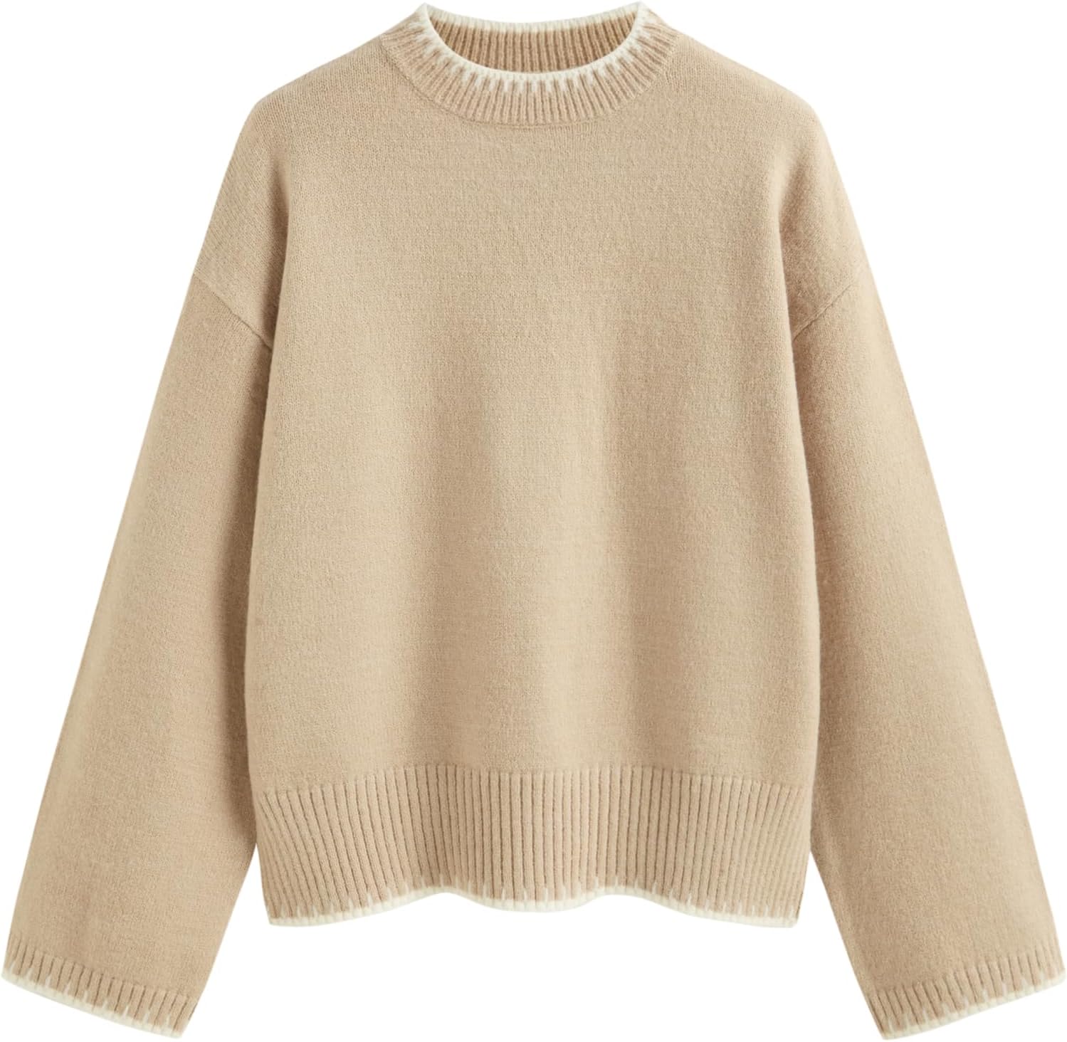 CIDER Womens Sweater Long Sleeve Split Hem Color Block Crew Neck Tops Fall Outfits