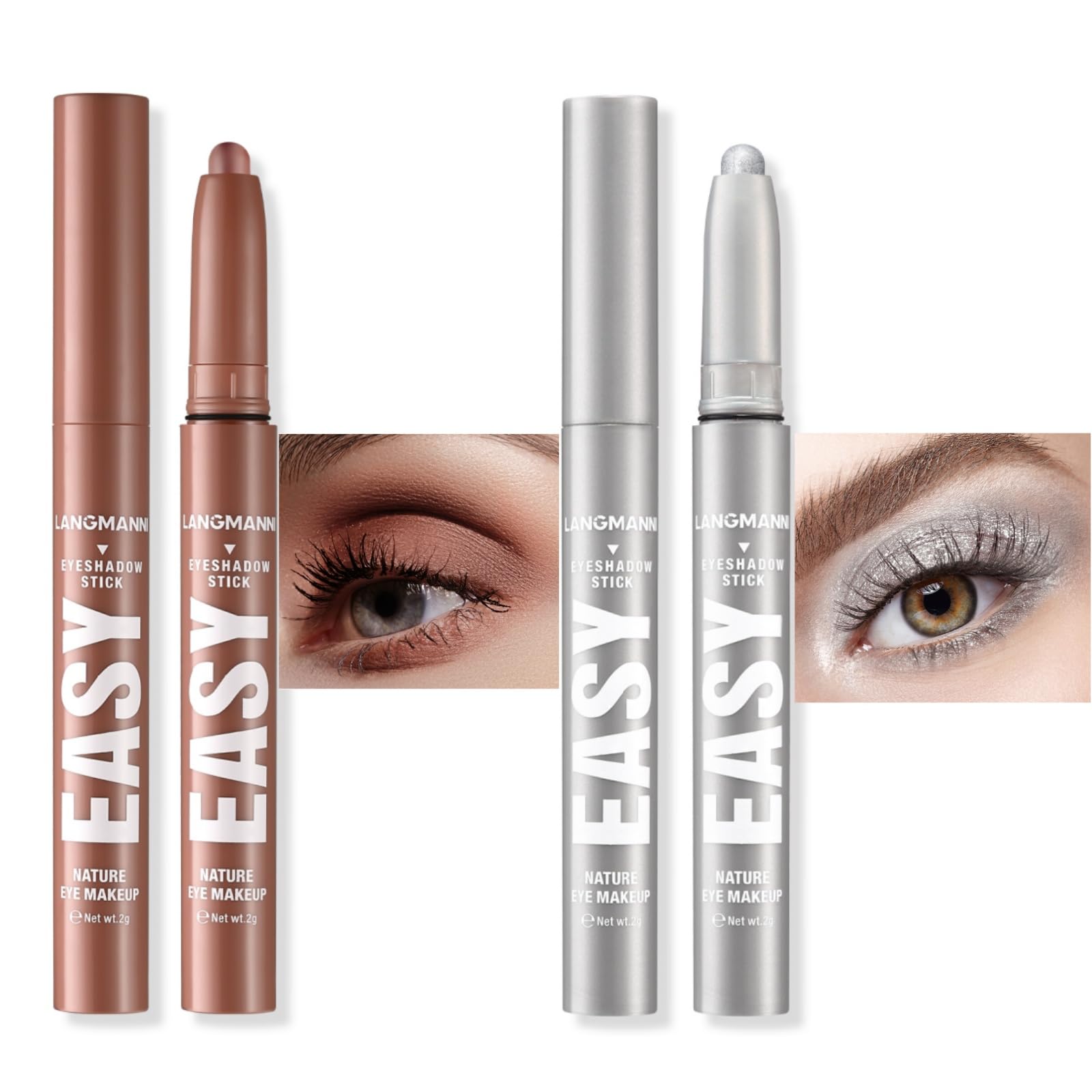 Jolilab Eyeshadow Stick Set, 8 Colors Matte Professional Bright-Colored Contouring and Highlight Eyeshadow Stick, Cream Waterproof Long Lasting High Pigmented Eye Shadow. (8, EYESHADOW B)