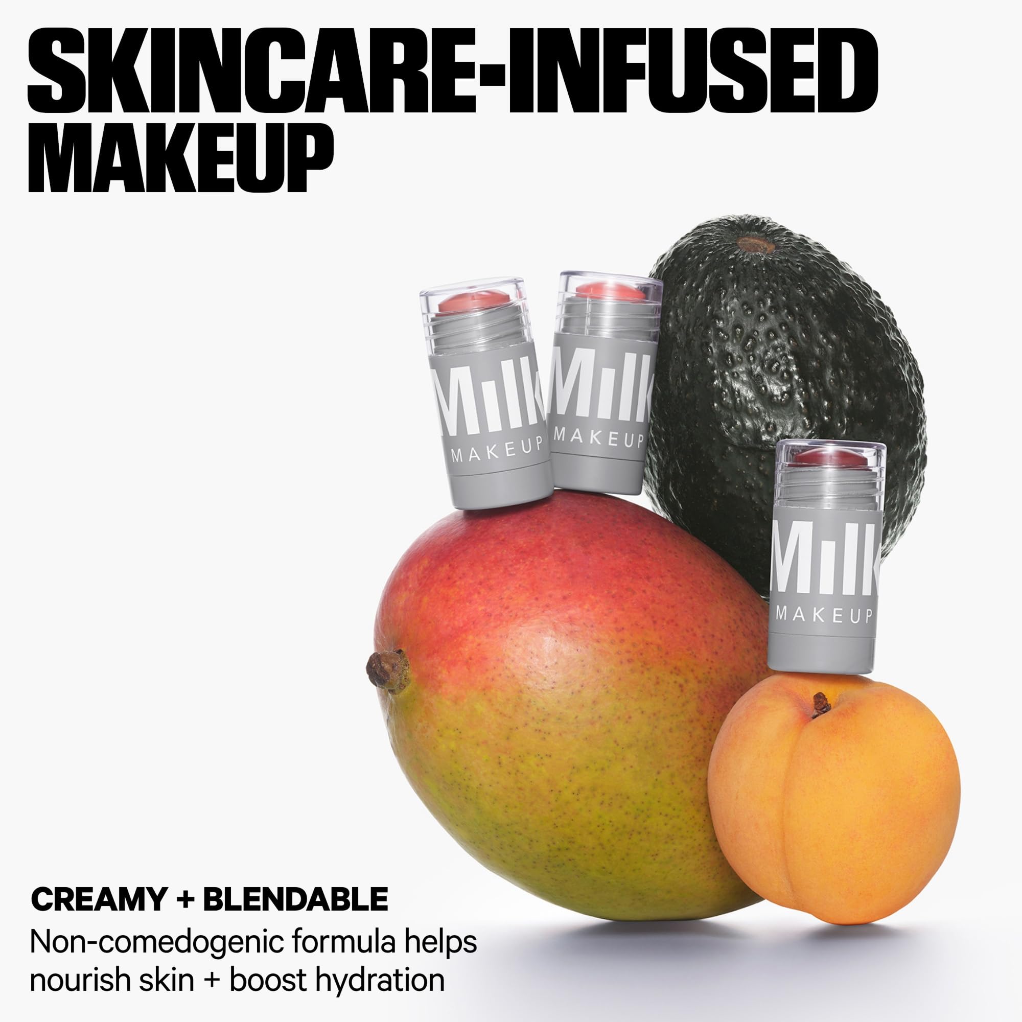 Milk Makeup Lip + Cheek Stick – Multi-Use Cream Blush + Lip Color with Mango Butter, Avocado Oil + Apricot Oil – Hydrating, Buildable, Long-Lasting, Vegan Formula – Smirk, 0.21 oz