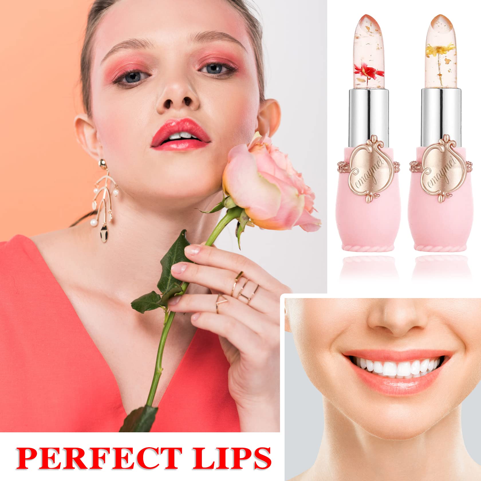 4 Pack Aloe Vera Lipstick,Long Wear Nourishing Lip stick,Waterproof Moisturizing Color Changing Lip Balm Lipstick,Lip Gloss,Magic Temp Color Change Matte Lip Gloss Makeup