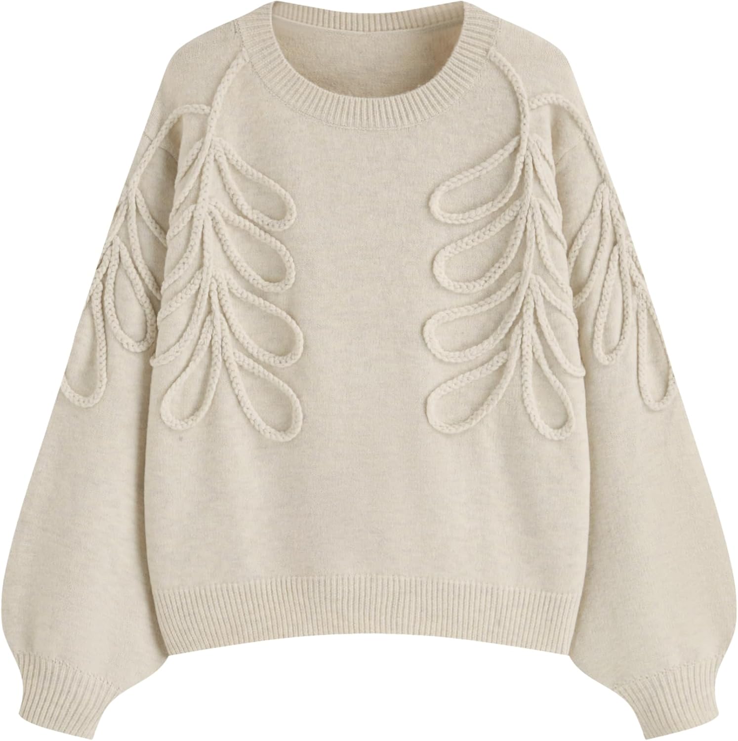 CIDER Women's Oversized Sweaters Long Sleeve Round Neck Tops Knit Pullover Sweater