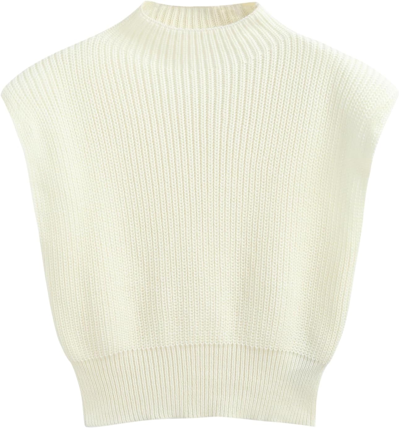 CIDER Women's Mock Neck Sleeveless Sweater Tops Cap Sleeve Sweater Vests Tank Tops