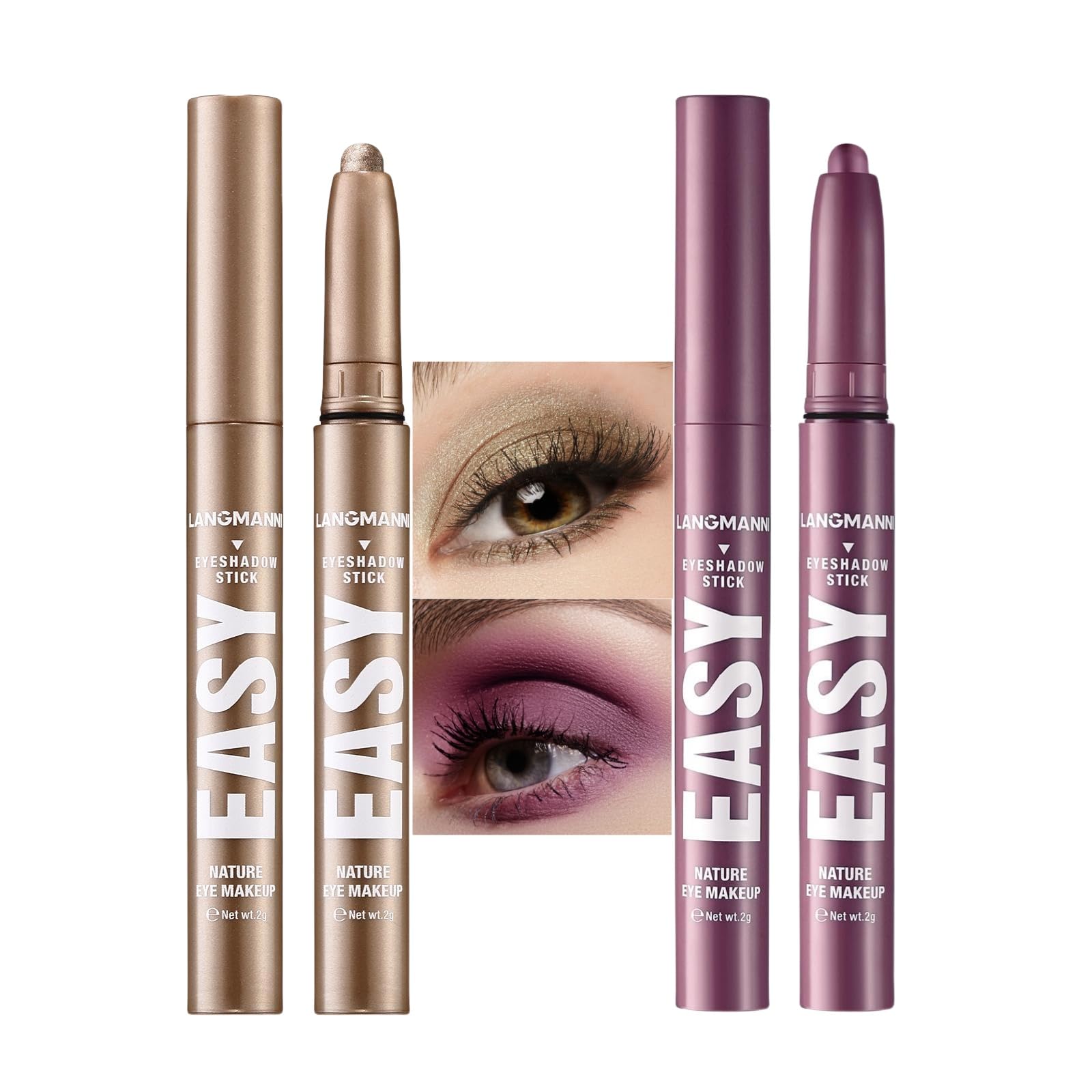 Jolilab Eyeshadow Stick Set, 8 Colors Matte Professional Bright-Colored Contouring and Highlight Eyeshadow Stick, Cream Waterproof Long Lasting High Pigmented Eye Shadow. (8, EYESHADOW B)