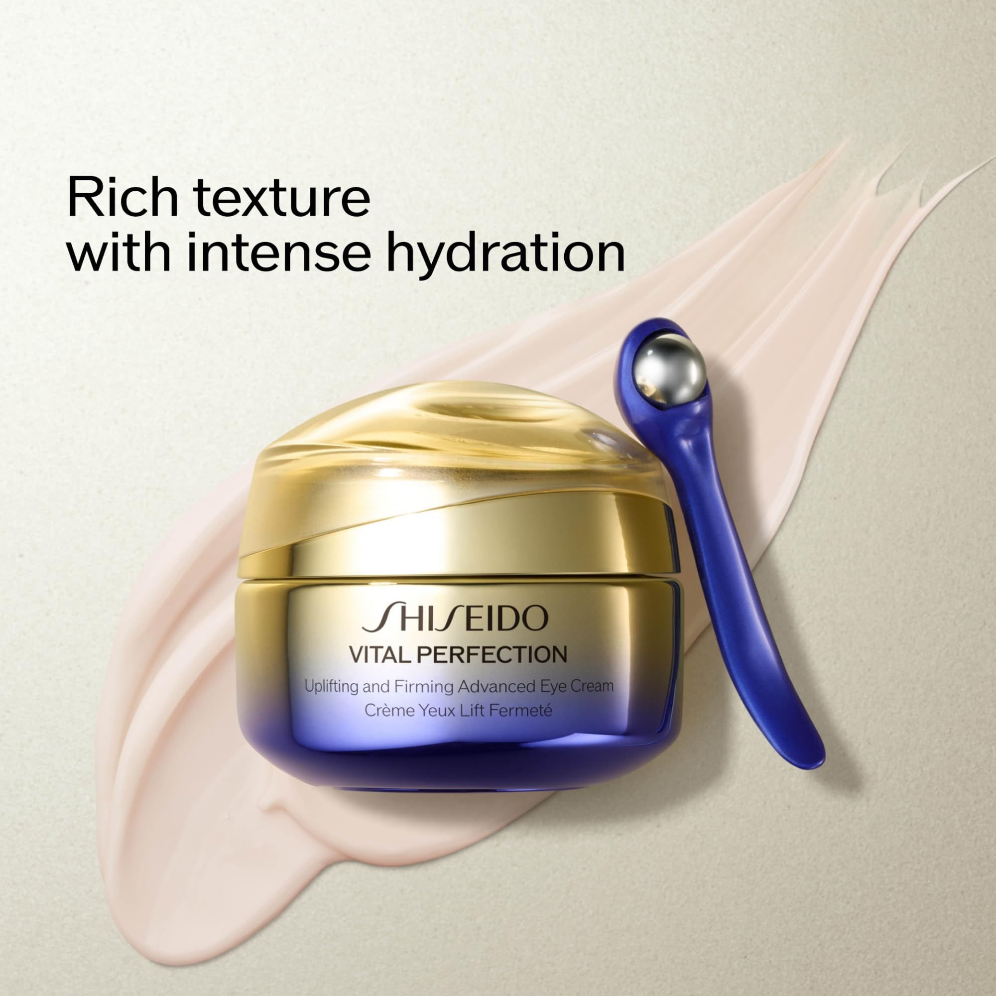 Shiseido Vital Perfection Uplifting and Firming Advanced Eye Cream - 15 mL - Improve Under-Eye Bags, Wrinkles & Dark Circles - Includes Exclusive Massage Roller Tool