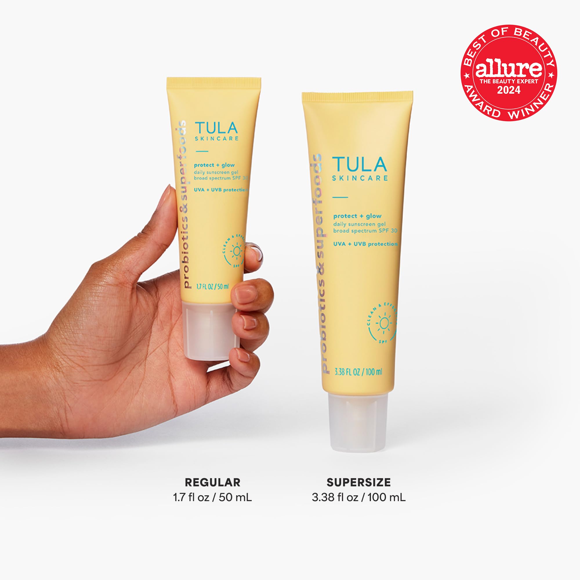 TULA Skin Care Protect + Glow Daily Sunscreen Stick Gel Broad Spectrum SPF 30 - Skincare-First, Non-Greasy, Non-Comedogenic & Reef-Safe with Pollution & Blue Light Protection.