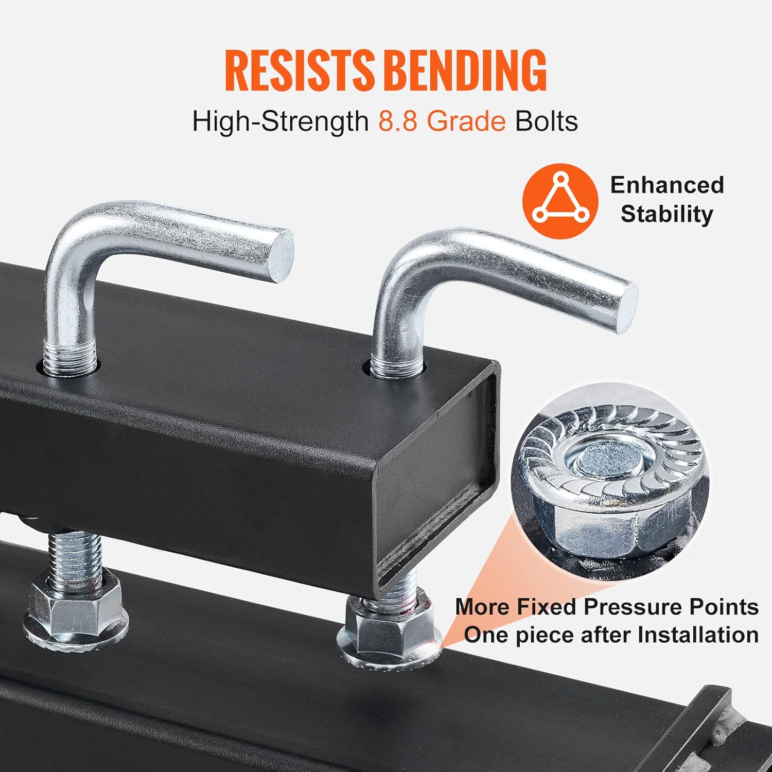 VEVOR Pallet Forks, 4000 lbs Clamp on Pallet Forks, 60" Total Length Heavy Duty Pallet Forks with Adjustable Stabilizer Bar, Tractor Bucket Forks for Loader Bucket Skid Steer Tractor