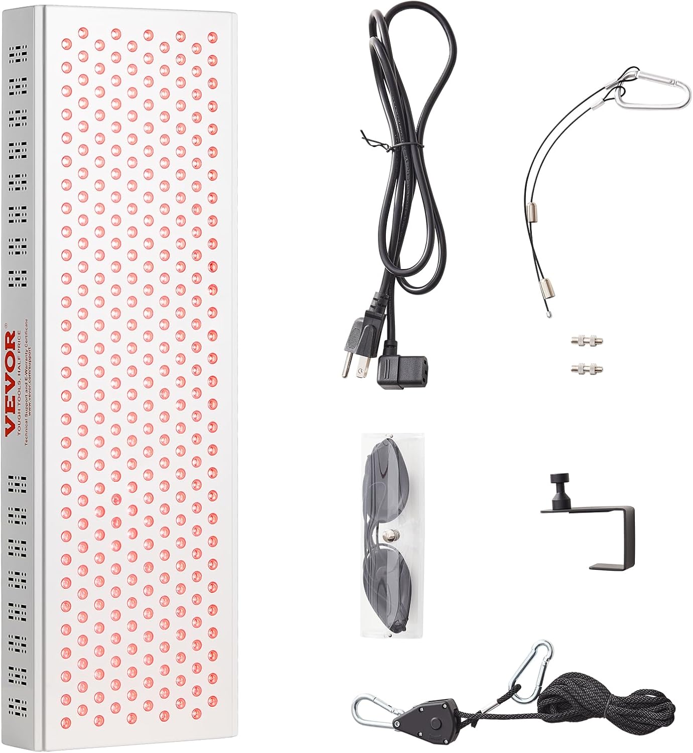 VEVOR Red Light Therapy for Body Face, 60 Dual-Chip LEDs, Red 660nm & Near Infrared 850nm Combo, High Power Red Light Therapy Panel for Recovery, Pain Relief, Wound Healing, Skin Health, 80W