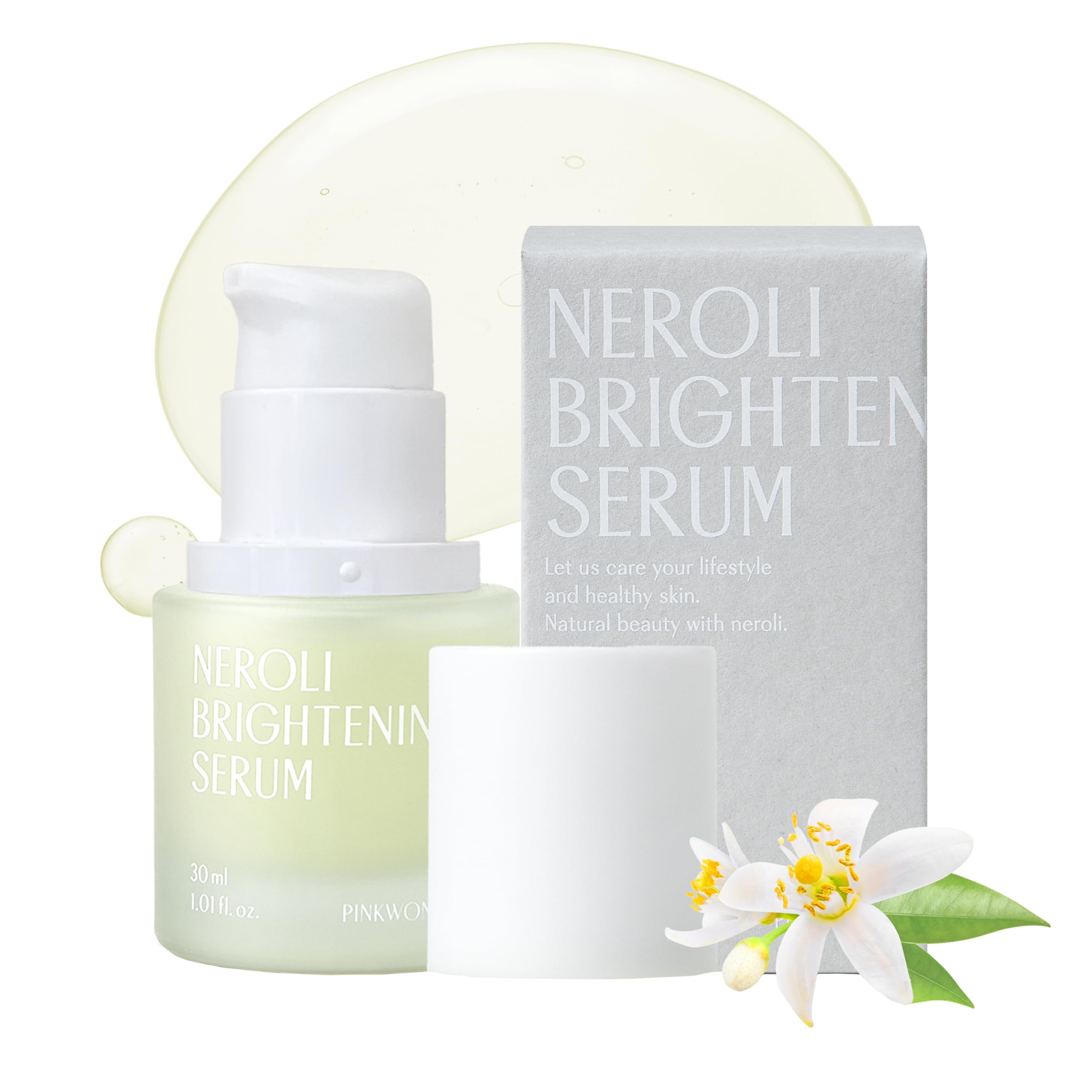 PINKWONDER Neroli Serum 1.01oz (30ml), Niacinamide and Neroli Extract for Glowing Skin, Improve Uneven Skin Tone, Hydrating and Radiance, Suitable for Sensitive Skin, Korean Skincare
