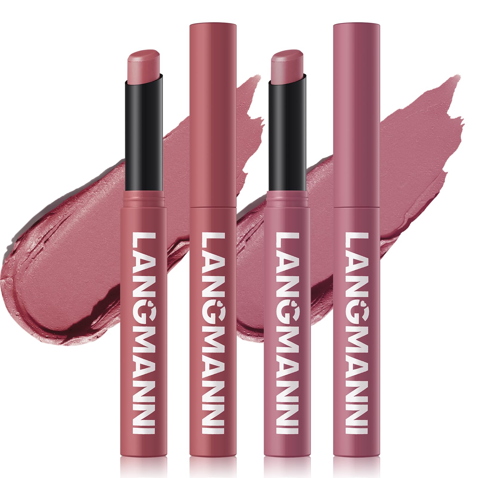 Jolilab 12Pcs Velvet Matte Lipstick Nude Matte Soft Dark Color Stick High Pigmented Long-Lasting Waterproof Lip Stick Lip Balm Beauty Cosmetics Gift for Girls and Women(01#-12#)