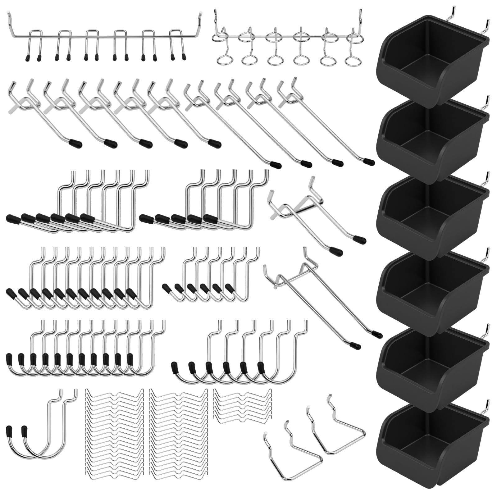 300-Piece Pegboard Hook Set, Pegboard Organizer Accessories for Hanging, Durable Metal Hooks for Tool Organization, Garage, Workshop, and Craft Storage
