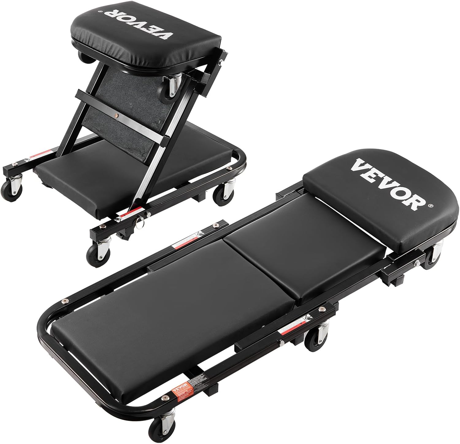 VEVOR Mechanic Creeper, Garage Gift, 36" Z Creeper Seat, 2 in 1 Mechanic Gifts, 300 lbs Capacity, Low Profile Creeper with 6 pcs Wheels in Garage/Shop for Fathers Day Tool Gift