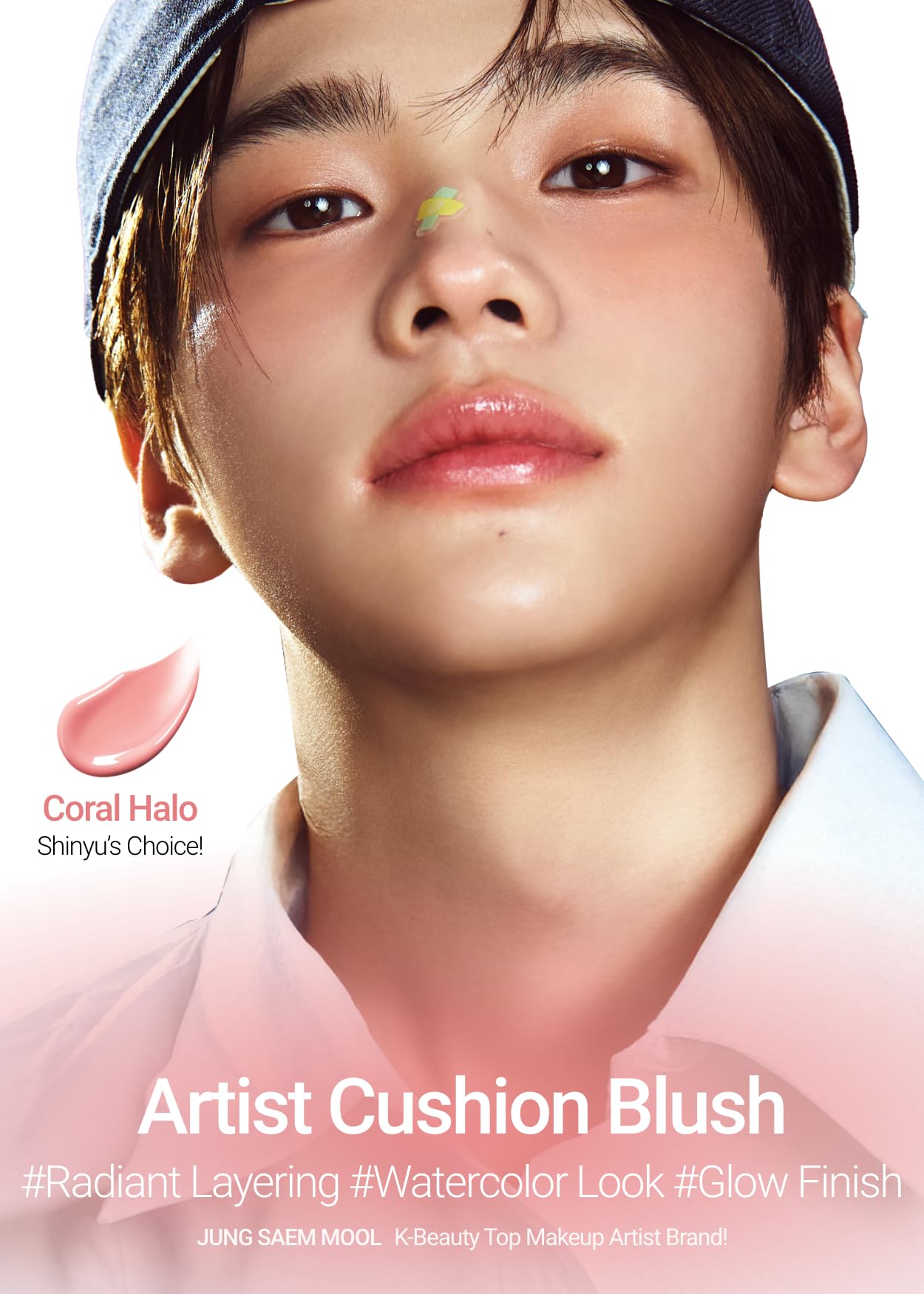 JUNGSAEMMOOL Artist Cushion Blush (Dewy Coral) | Easy to Blend, Lightweight, Hydrating Korean Makeup Cushion Blush for Dewy & Glowing Cheeks