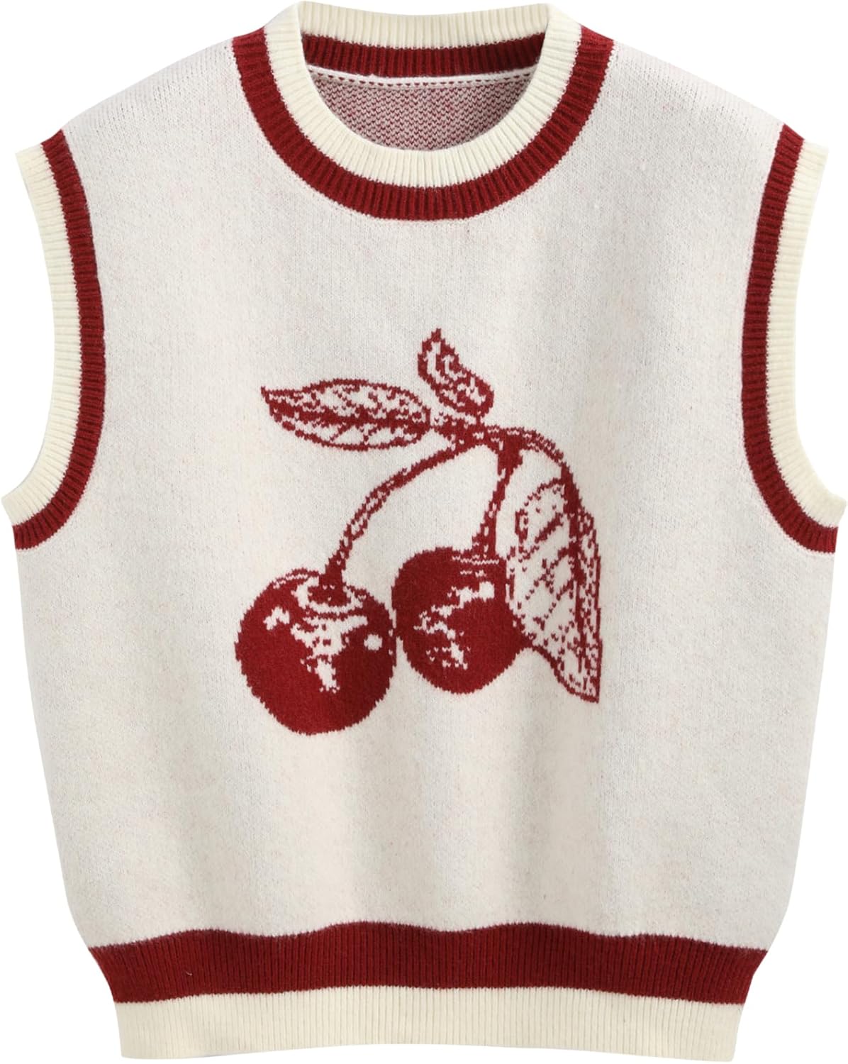 CIDER Women’s Sweater Vest Knit Sleeveless Pear Cute Graphic Sweater Vest Tank Top Fall Outfits