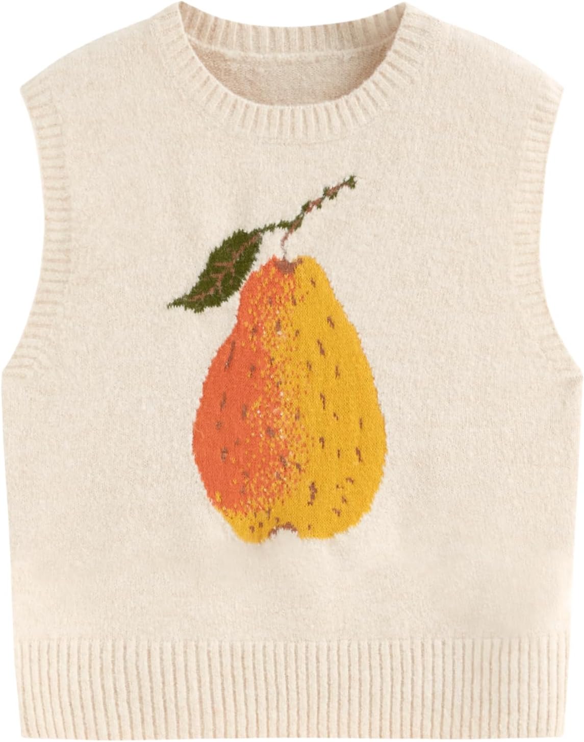 CIDER Women’s Sweater Vest Knit Sleeveless Pear Cute Graphic Sweater Vest Tank Top Fall Outfits