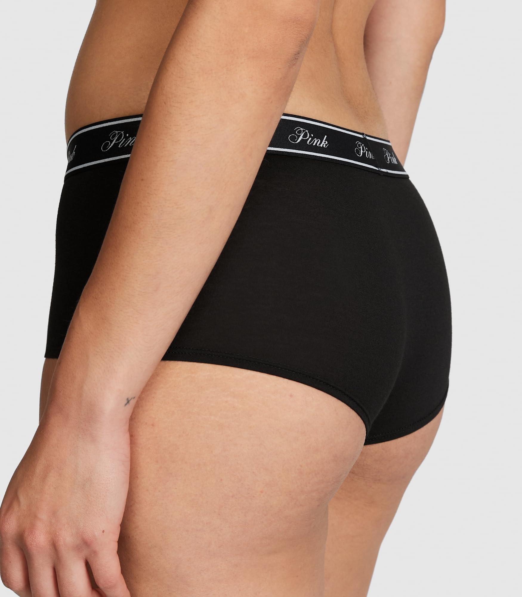 Victoria's Secret PINK Cotton Logo Boyshort Panty Pack, Panties for Women, Fall Basic Pack, M
