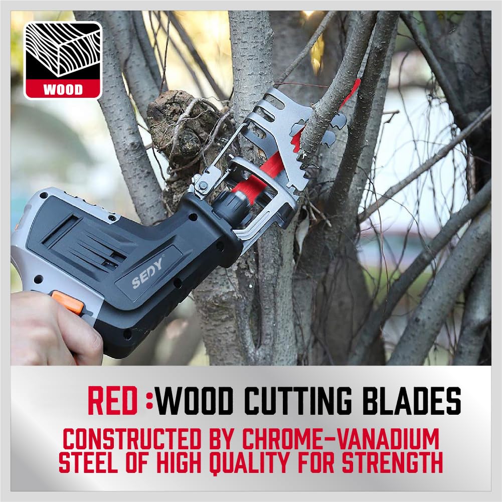 36-Piece Ultimate Reciprocating Saw Blade Set - Premium Saw Blades, Durable Wood & Metal Cutting Blades with Storage Pouch, Long-Lasting Pruning Blades