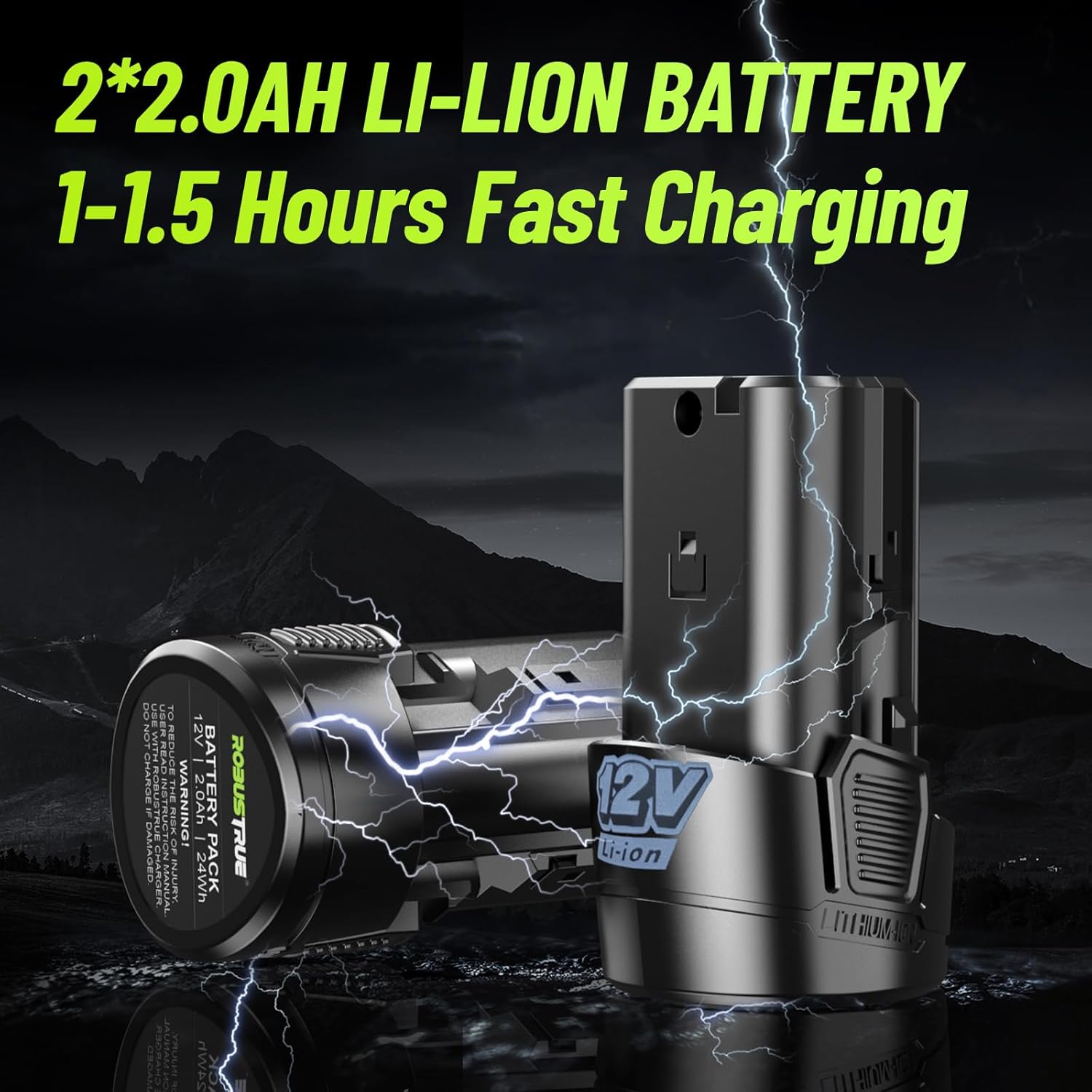 3/8" Cordless Ratchet Wrench, 6-inch Extended Ratchet Wrench, 40Ft-lbs 400RPM Cordless Ratchet, 2 Batteries Power Electric Ratchet Driver with Variable Speed, 7 Sockets, LED Light