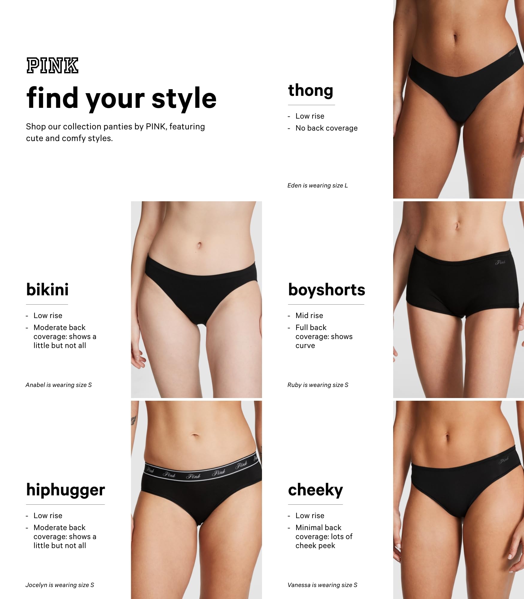 Victoria's Secret PINK Cotton Logo Boyshort Panty Pack, Panties for Women, Fall Basic Pack, M
