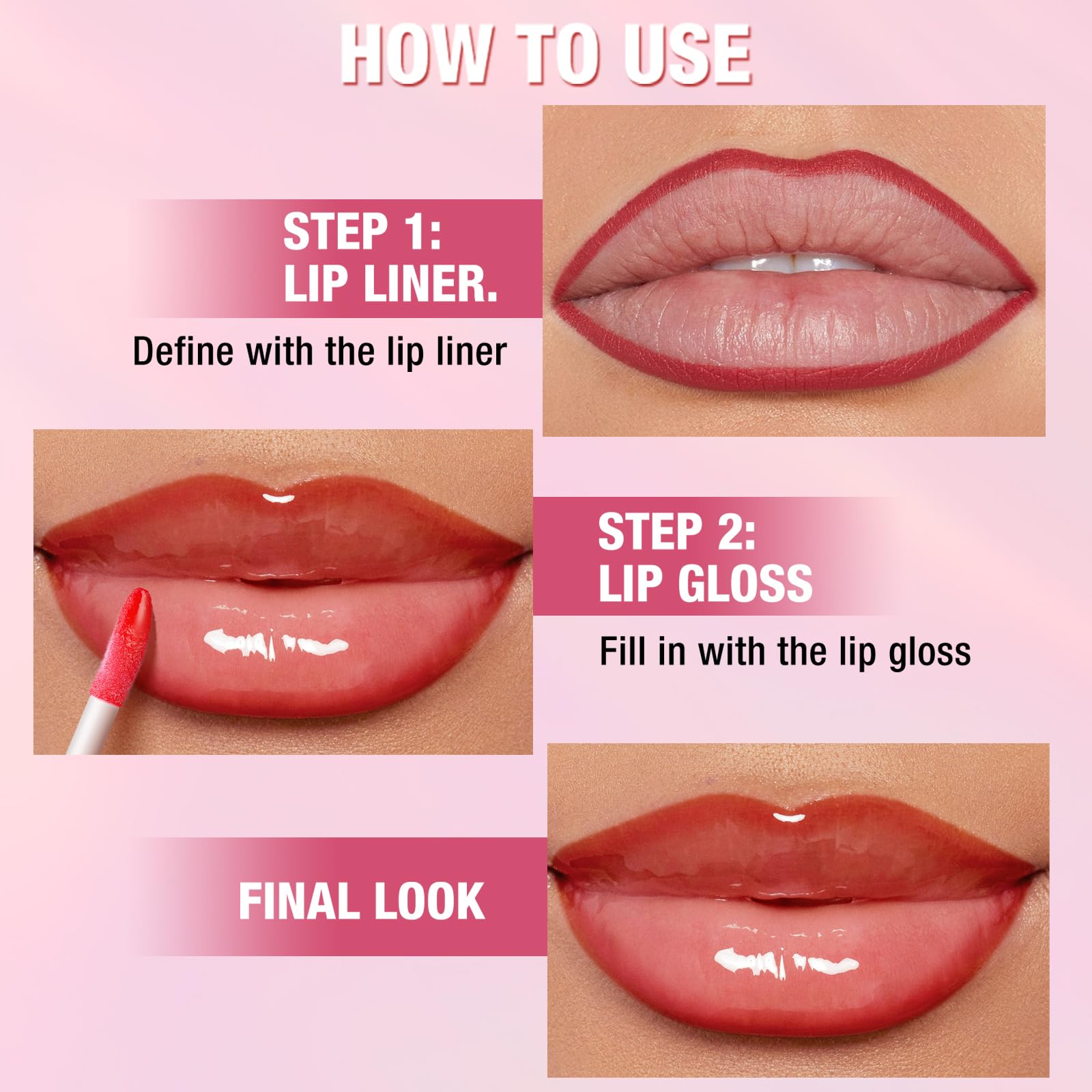 Jolilab Matte Lip Liner Lip Oil Set, Lip Makeup Set Natural Smooth Long-Lasting And Hydrating Beauty Daily Cosmetics Gift for Girls Easy-to-Use(12pcs)