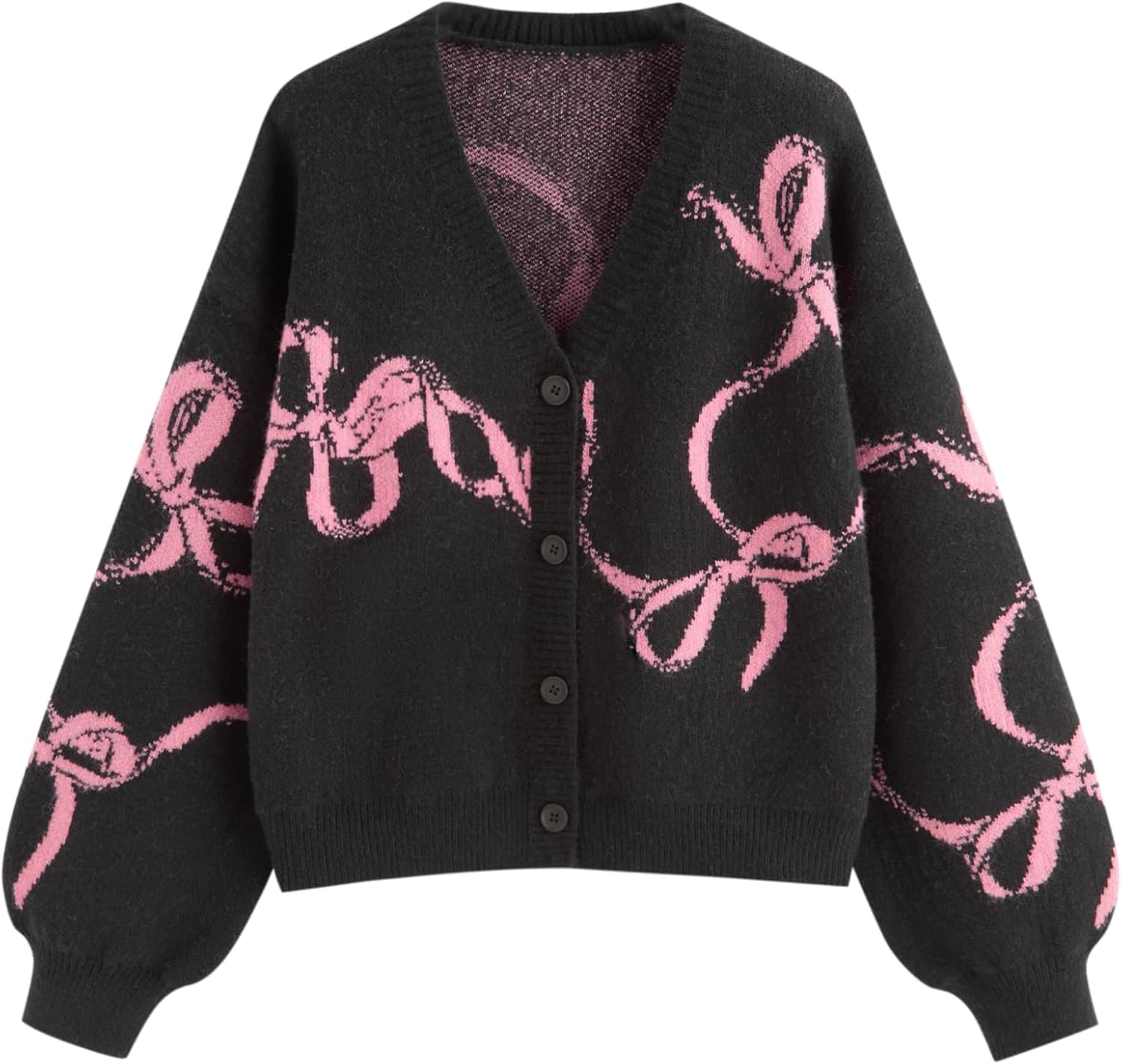 CIDER Fall Cardigan Sweaters for Women Trendy Bow Cardigan Long Sleeve Open Front Button Down Sweater Fall Fashion