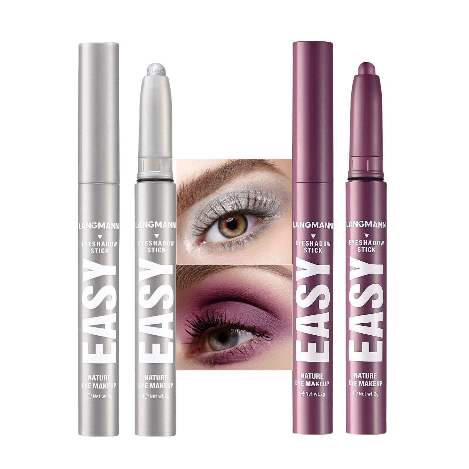 Jolilab Eyeshadow Stick Set, 8 Colors Matte Professional Bright-Colored Contouring and Highlight Eyeshadow Stick, Cream Waterproof Long Lasting High Pigmented Eye Shadow. (8, EYESHADOW B)