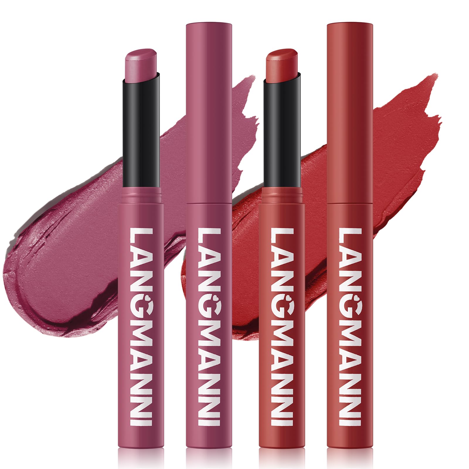 Jolilab 12Pcs Velvet Matte Lipstick Nude Matte Soft Dark Color Stick High Pigmented Long-Lasting Waterproof Lip Stick Lip Balm Beauty Cosmetics Gift for Girls and Women(01#-12#)