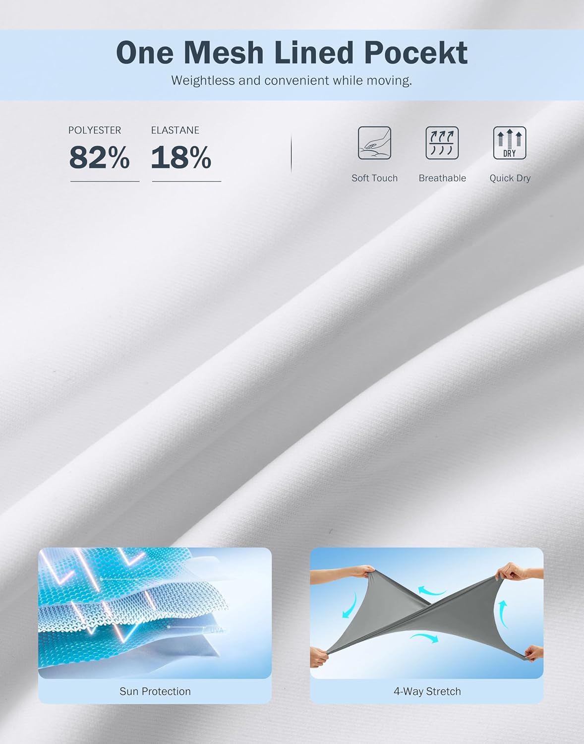 SANTINY 18" Skorts for Women 3 Pockets High Waist Long Athletic Tennis Skirt Golf Skort for Casual Summer Travel