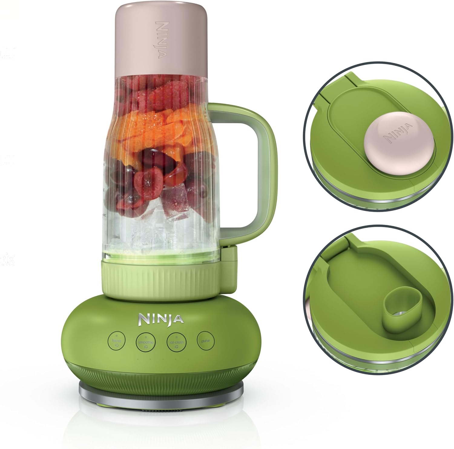 Ninja BlendBOSS | Personal Smoothie Blender & Tumbler | 26oz Travel Tumbler w/Leakproof Lid & Intergrated Chug Spout | AutoIQ Technololgy | 1200 Peak Watt | Watermelon Bubblegum | DB301GNBRN | (NEW)