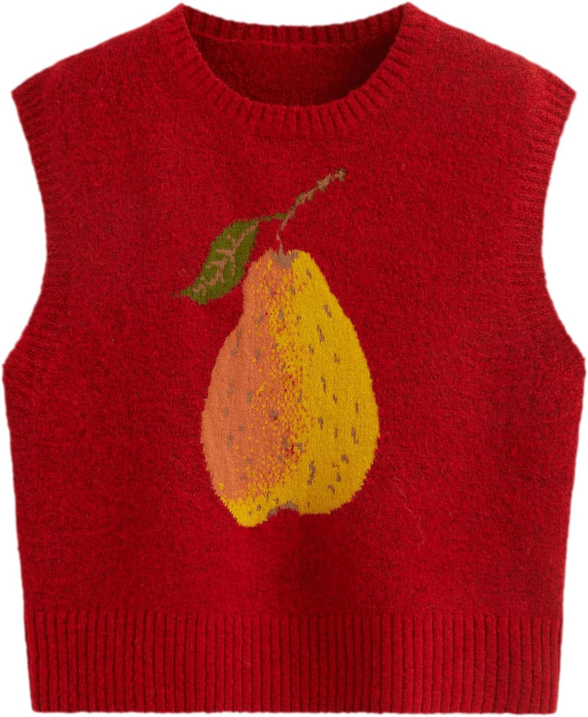 CIDER Women’s Sweater Vest Knit Sleeveless Pear Cute Graphic Sweater Vest Tank Top Fall Outfits