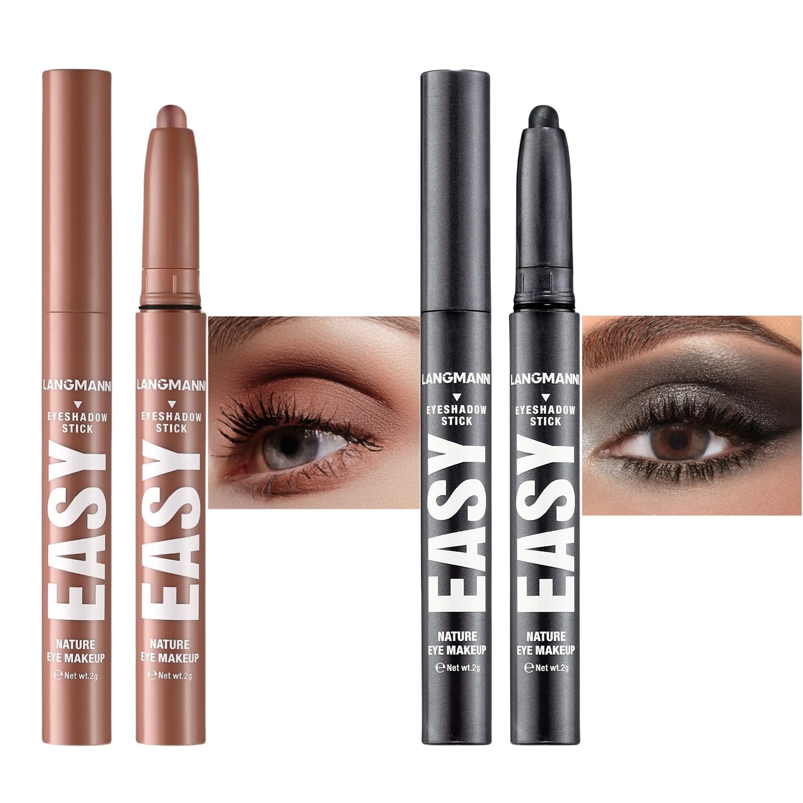 Jolilab Eyeshadow Stick Set, 8 Colors Matte Professional Bright-Colored Contouring and Highlight Eyeshadow Stick, Cream Waterproof Long Lasting High Pigmented Eye Shadow. (8, EYESHADOW B)