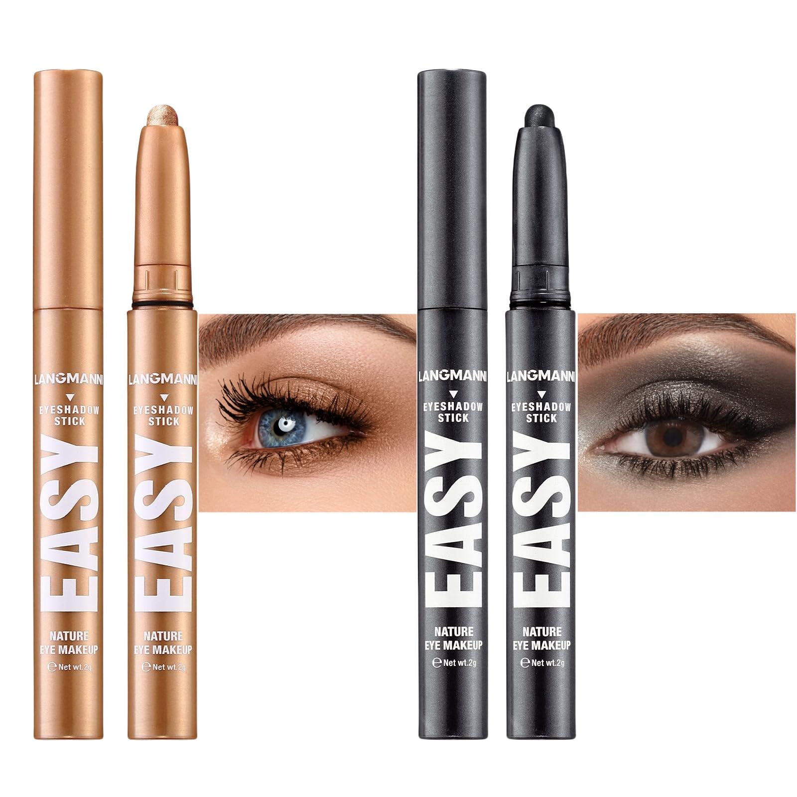 Jolilab Eyeshadow Stick Set, 8 Colors Matte Professional Bright-Colored Contouring and Highlight Eyeshadow Stick, Cream Waterproof Long Lasting High Pigmented Eye Shadow. (8, EYESHADOW B)