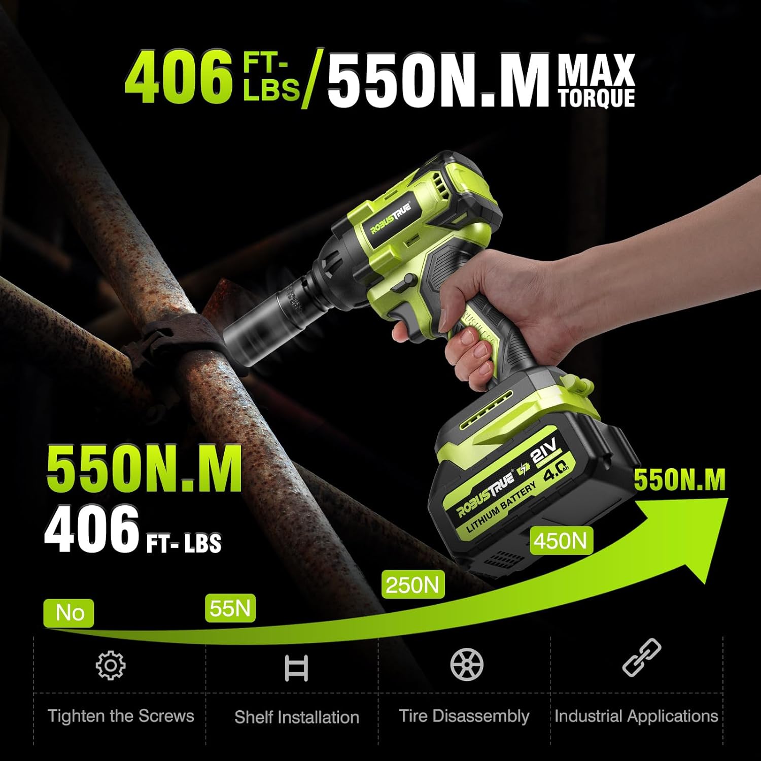 Cordless Ratchet Wrench RH60B+Impact Wrench RT550B