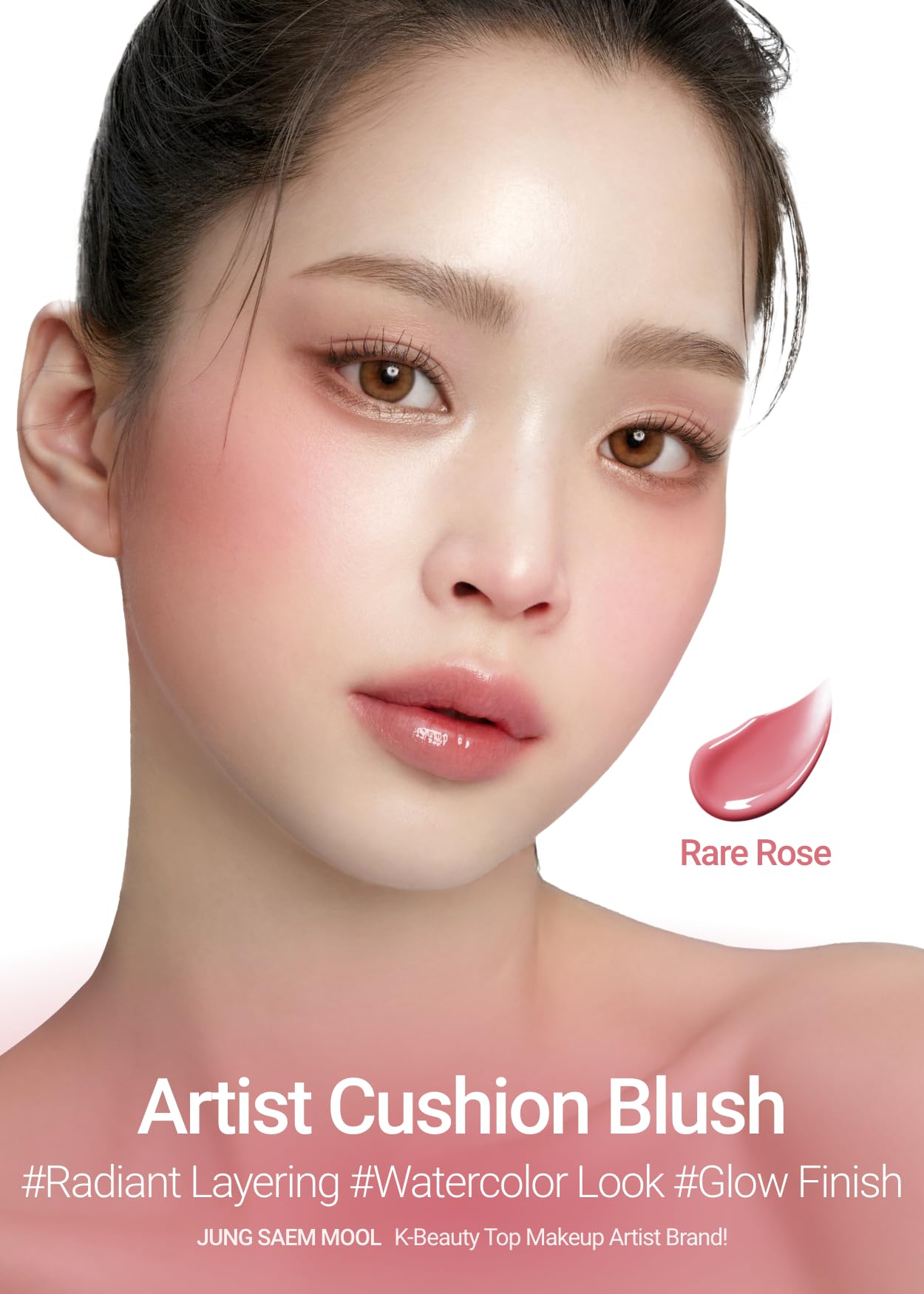 JUNGSAEMMOOL Artist Cushion Blush (Dewy Coral) | Easy to Blend, Lightweight, Hydrating Korean Makeup Cushion Blush for Dewy & Glowing Cheeks