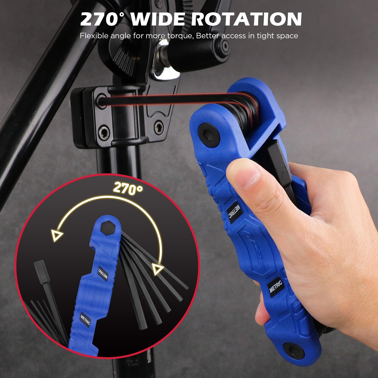 SEDY 32-Piece Hex Key Wrench Set, Metric and SAE Allen Wrenches (0.028-3/8 inch, 0.7-10 mm) L Shape Allen Keys, Chrome Vanadium Steelwith 2x Extension Handle